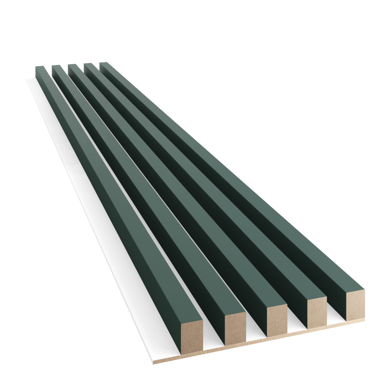 LAMELLEN AUF MDF-PLATTE - FLASCHENGRÜN LAMELLEN3D