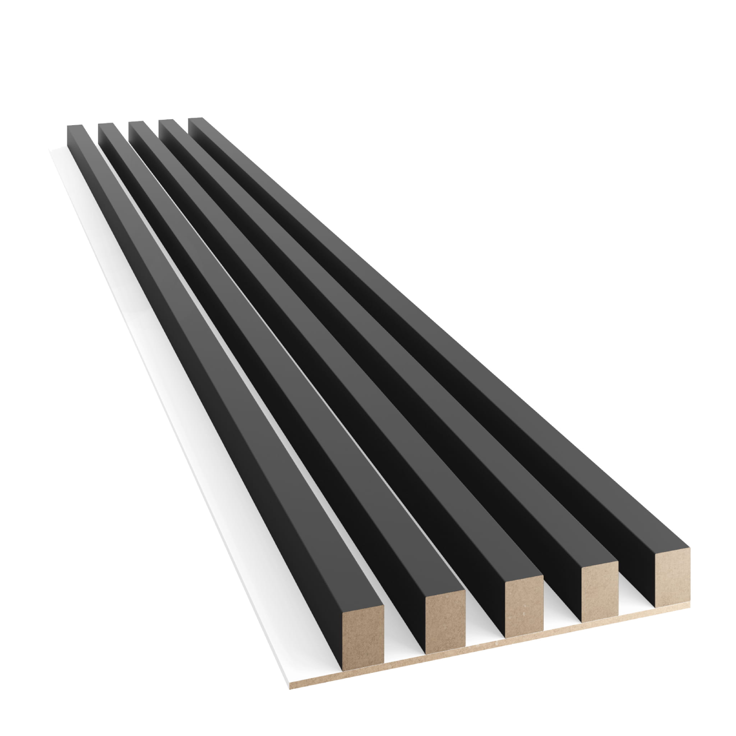 LAMELLEN AUF MDF-PLATTE - SCHWARZ MATT LAMELLEN3D