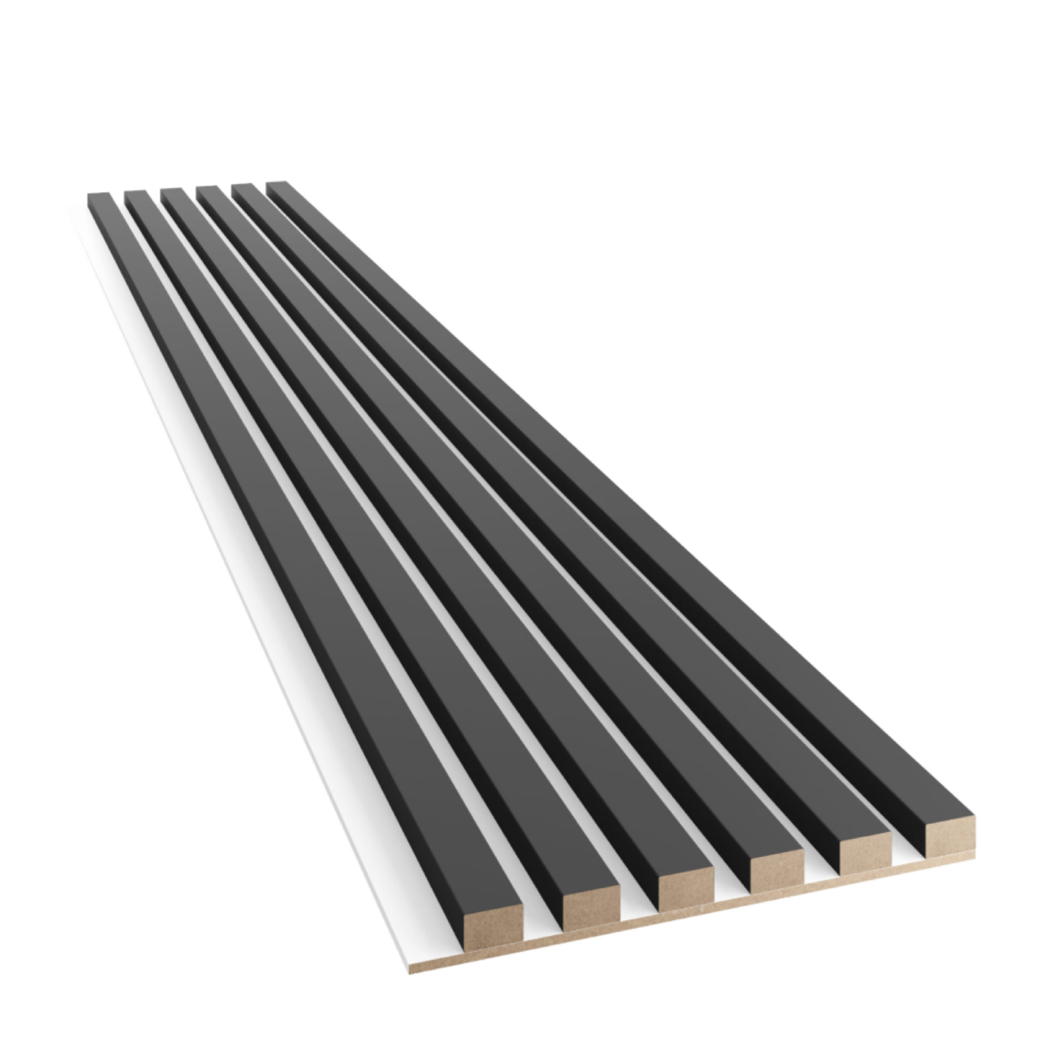 SCHLANKE LAMELLEN AUF MDF-PLATTE - SCHWARZ MATT LAMELLEN3D