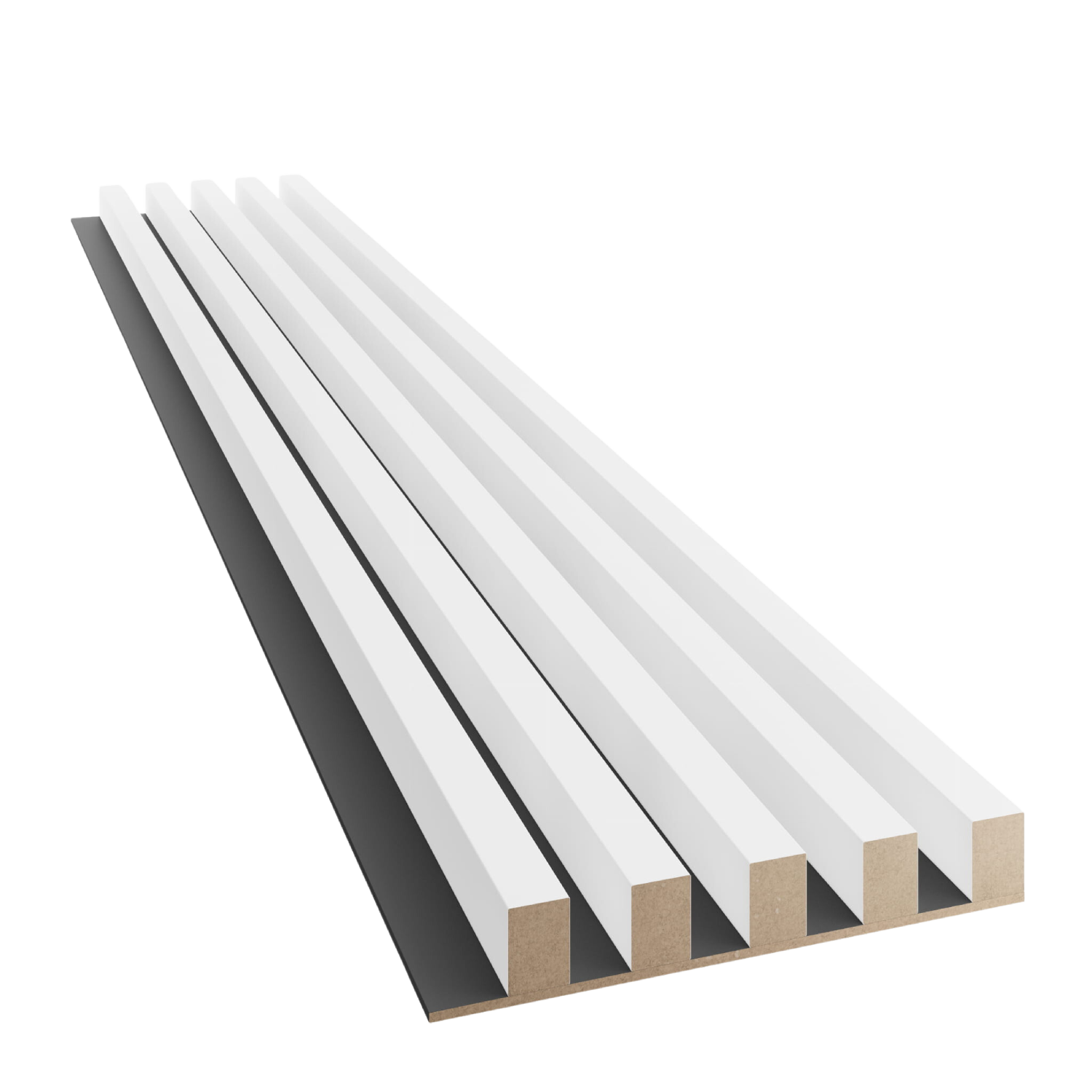 LAMELLEN AUF MDF-PLATTE - WEISS MATT LAMELLEN3D