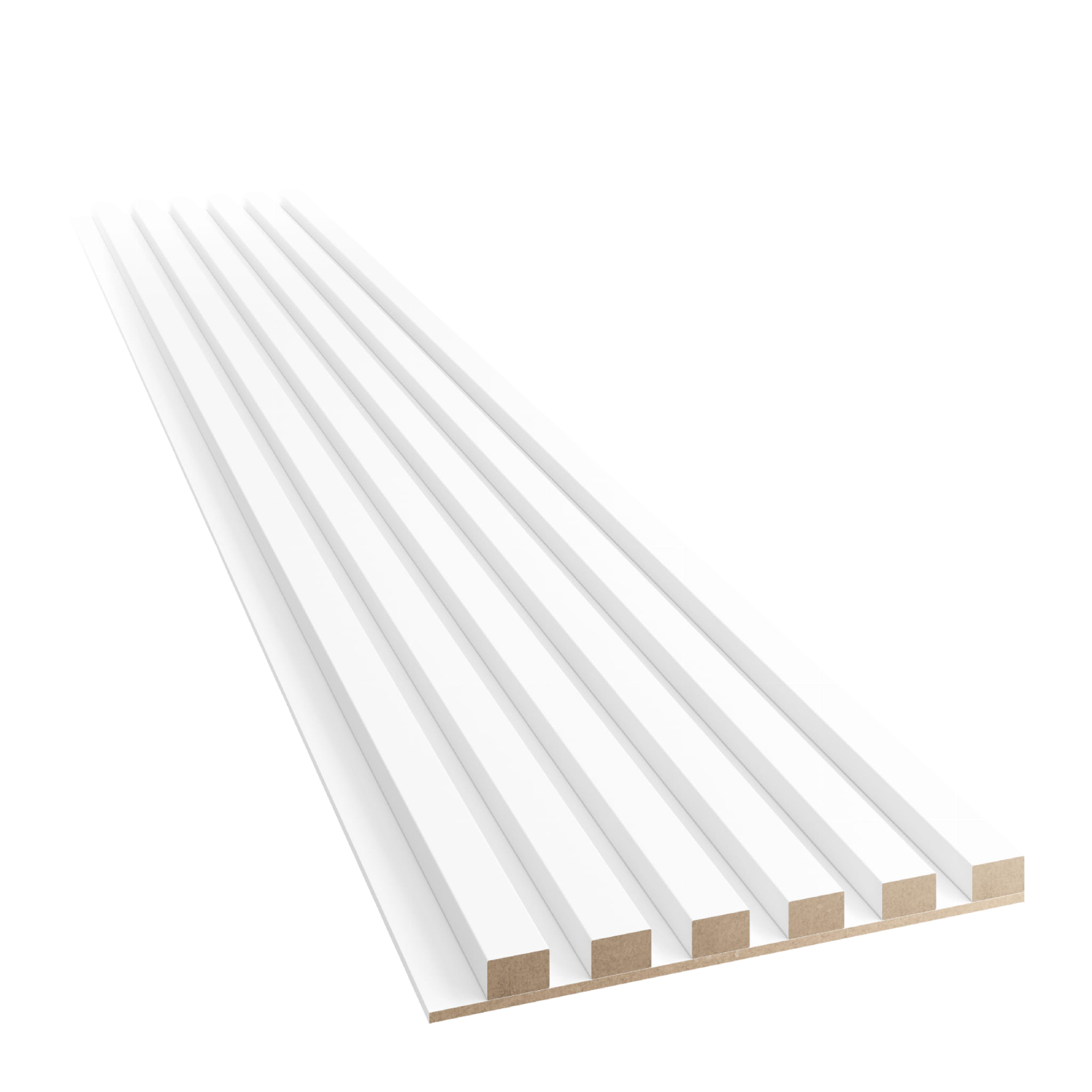 SCHLANKE LAMELLEN AUF MDF-PLATTE - WEISS MATT LAMELLEN3D