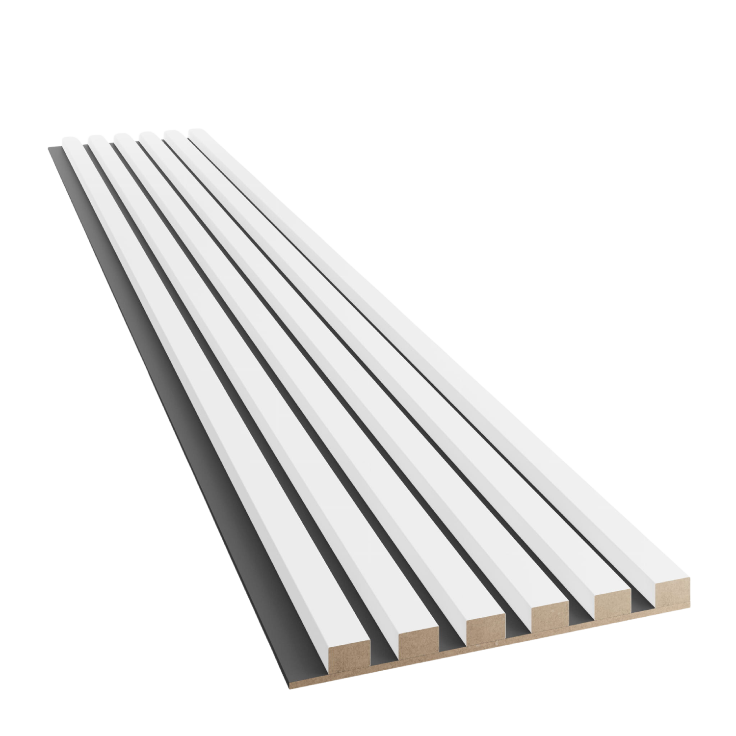 SCHLANKE LAMELLEN AUF MDF-PLATTE - WEISS MATT LAMELLEN3D
