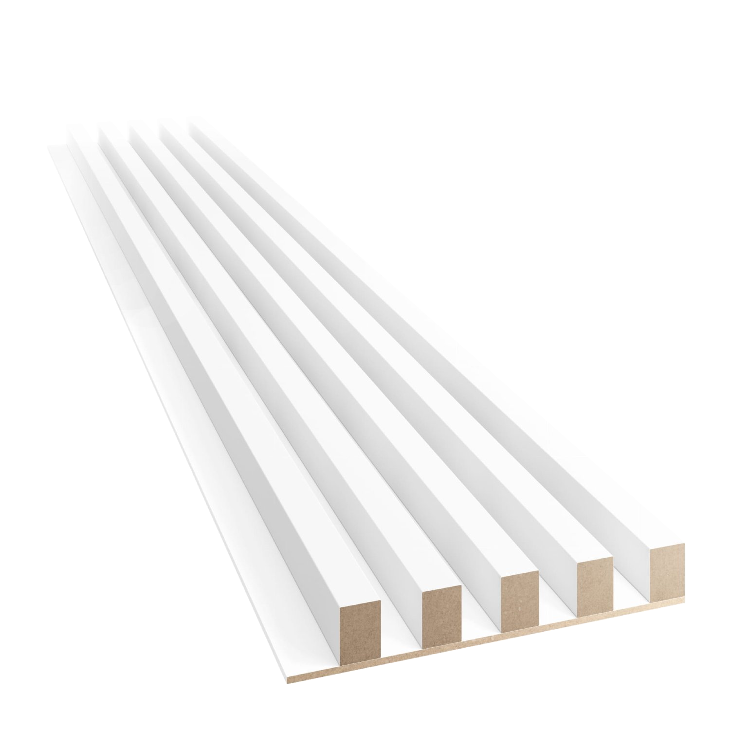 LAMELLEN AUF MDF-PLATTE - WEISS MATT LAMELLEN3D
