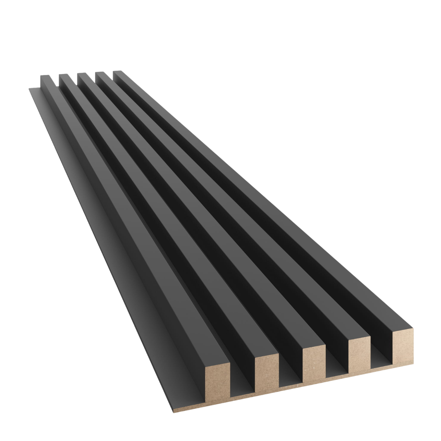 LAMELLEN AUF MDF-PLATTE - SCHWARZ MATT LAMELLEN3D