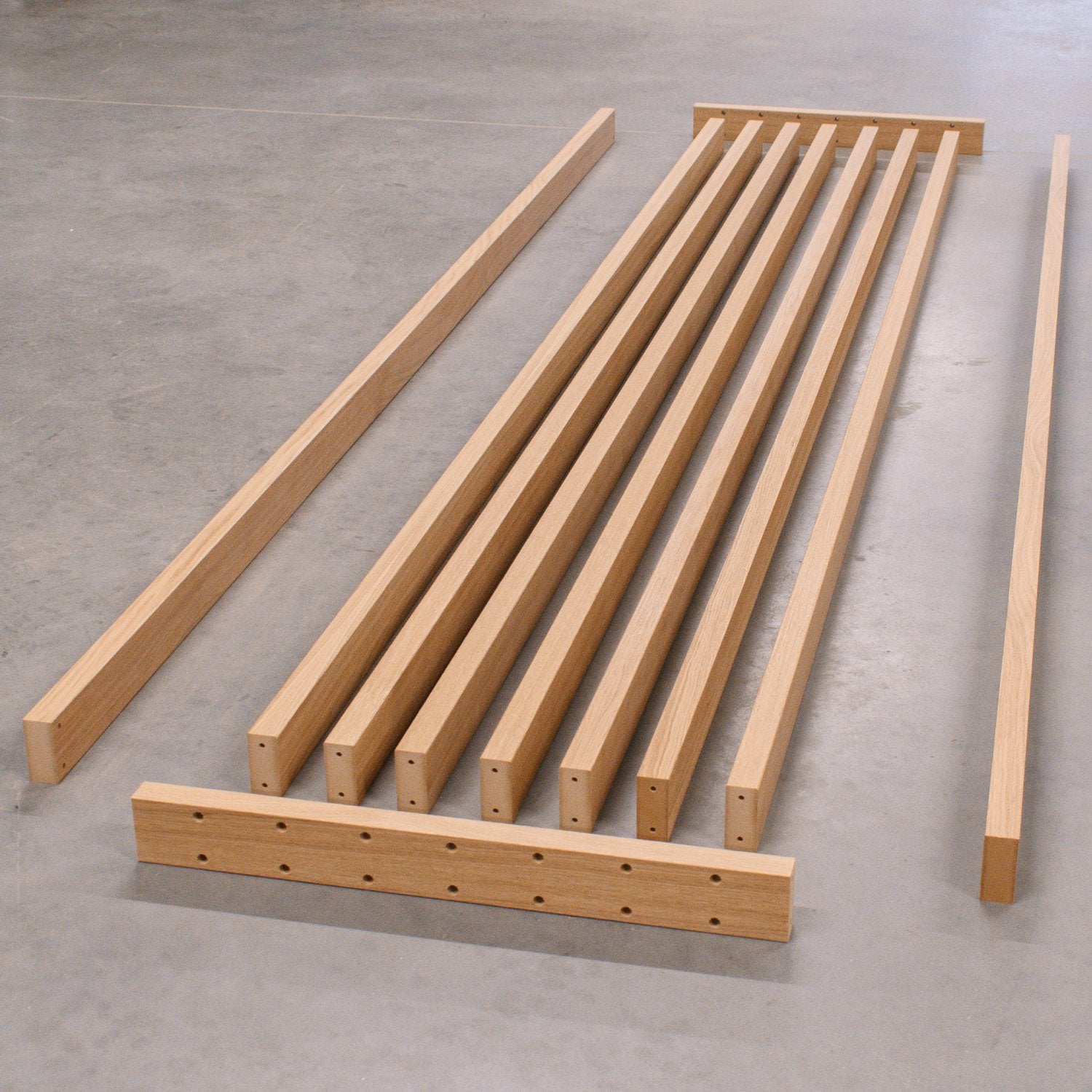 LAMELLENWAND - FERTIGSET - EICHENFURNIER - LAMELLEN3D