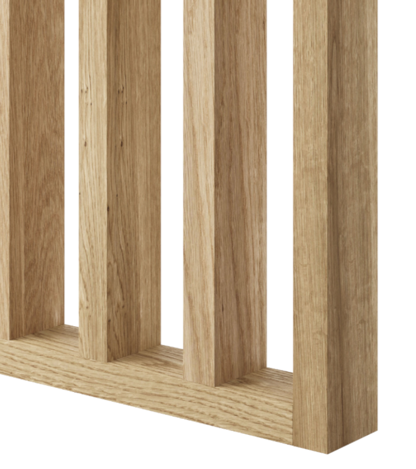 LAMELLENWAND - FERTIGSET - EICHENFURNIER - LAMELLEN3D