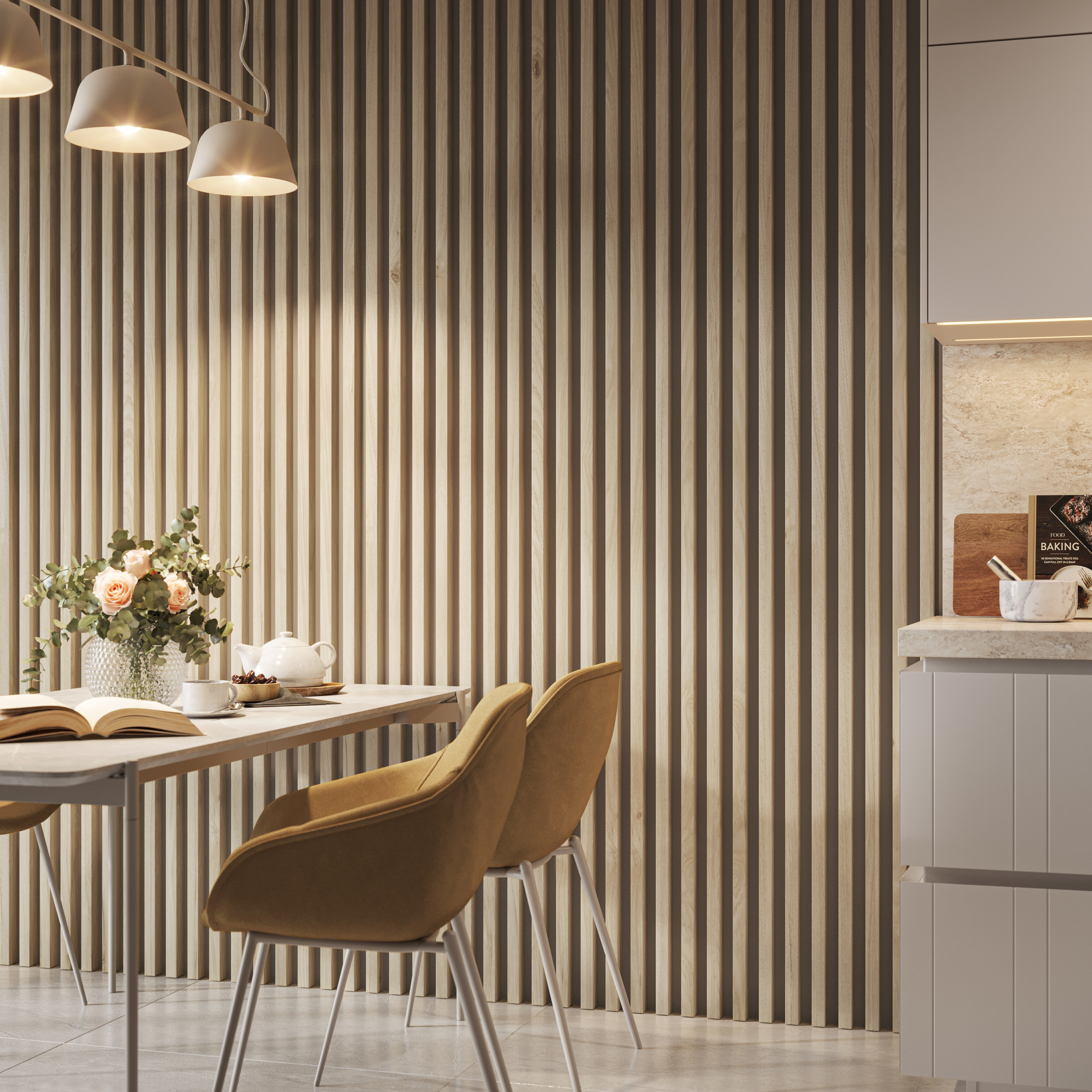 LAMELLEN3D WANDLAMELLEN - GEBLEICHTE EICHE