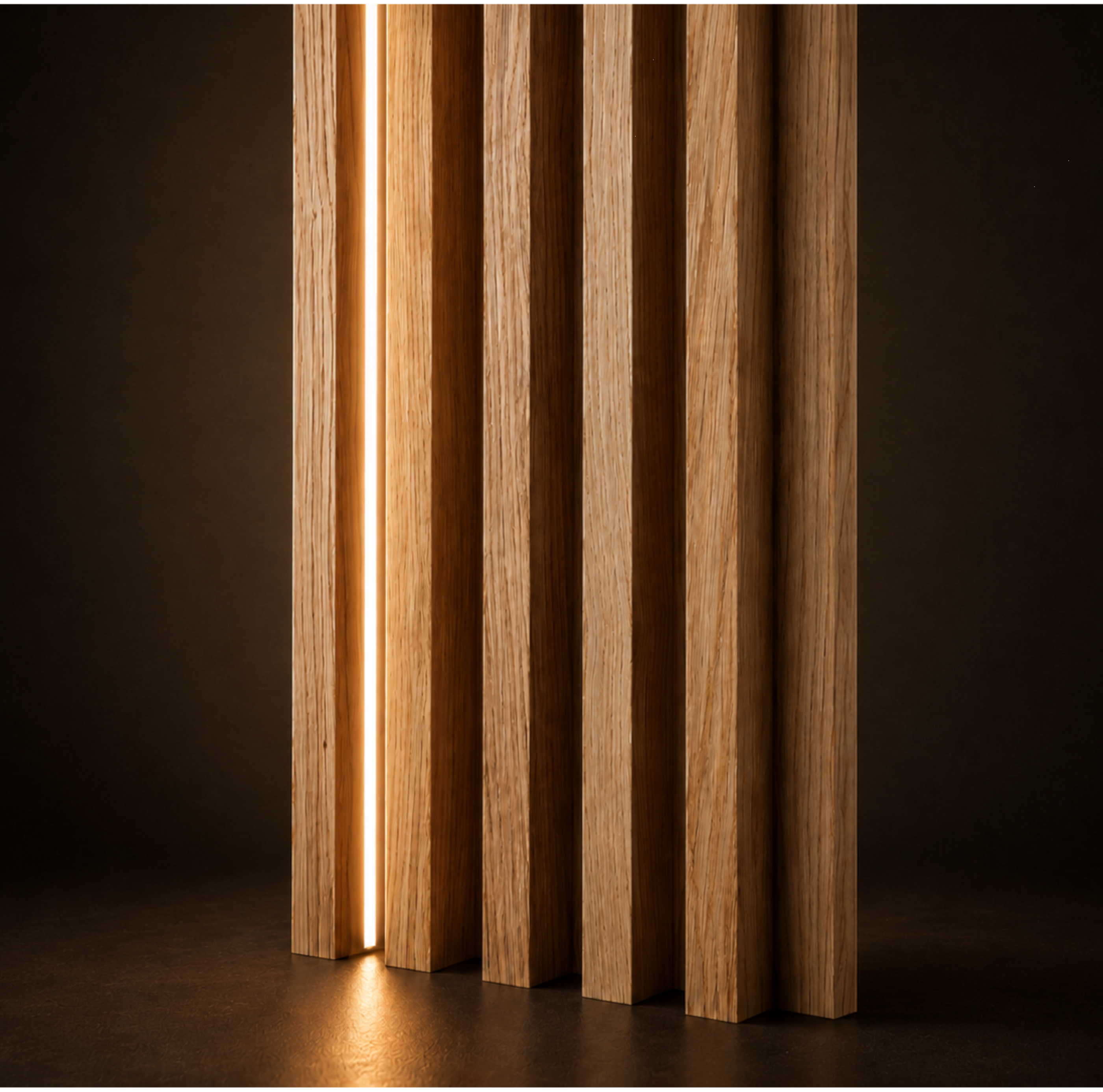 LAMELLEN LED AUF FURNIERTER MDF-PLATTE – EICHENFURNIER LAMELLEN3D
