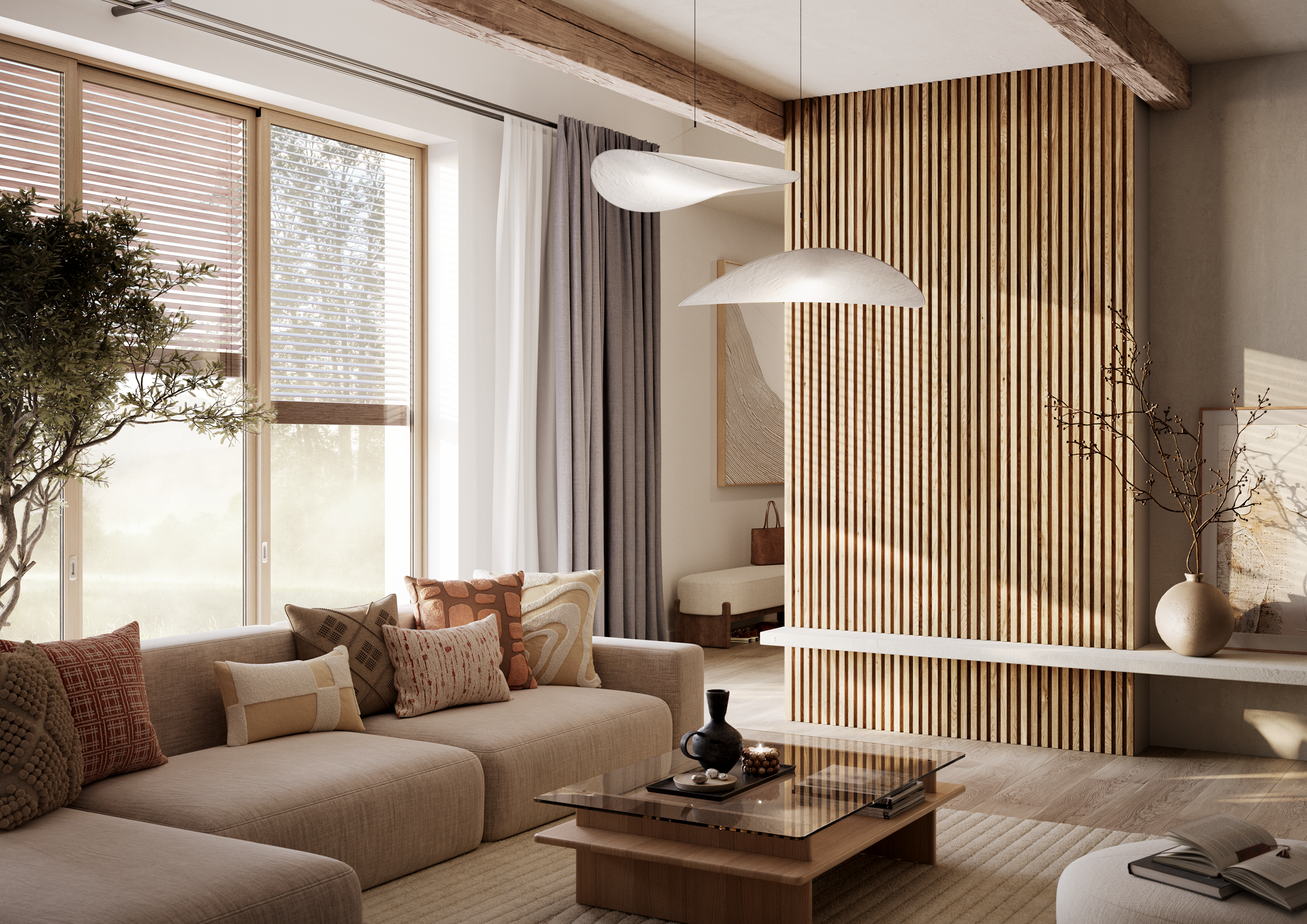 SCHLANKE-LAMELLEN AUF FURNIERTER MDF-PLATTE – EICHENFURNIER LAMELLEN3D