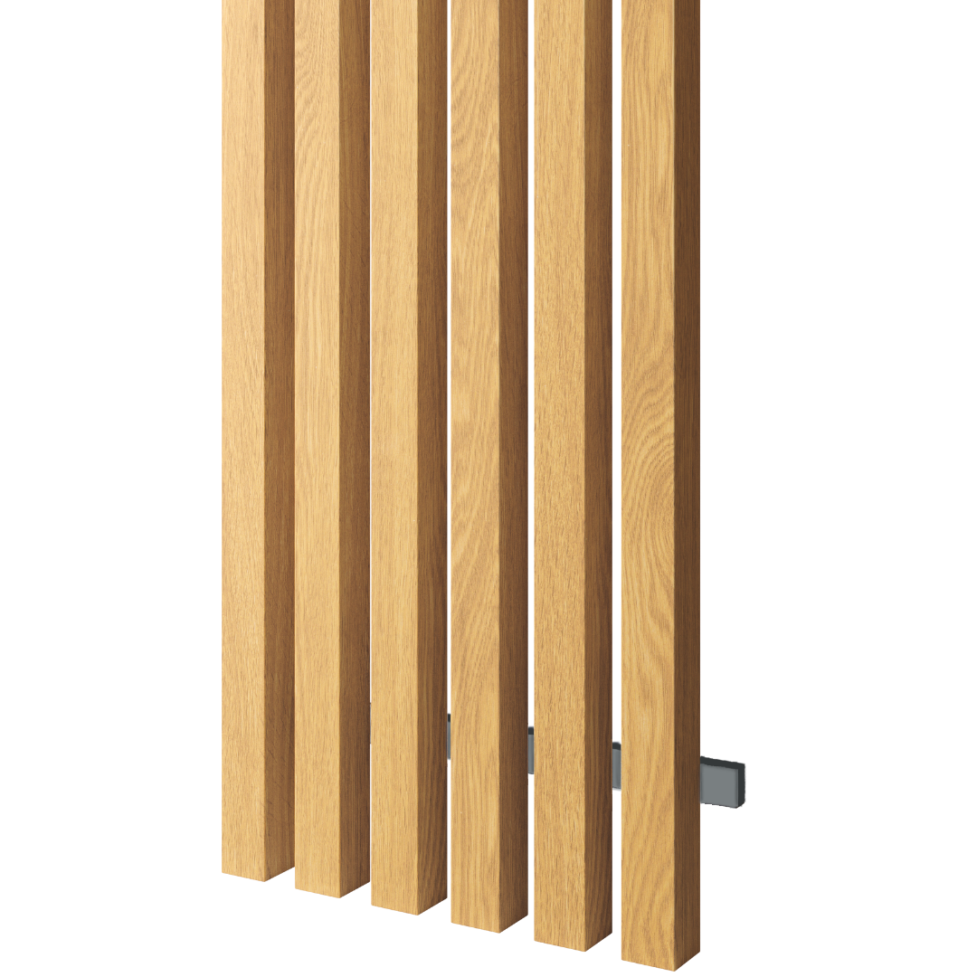 ALUMINIUM-FASSADENLAMELLE - 5-LAMMEN-PANEL - HONIGEICHE LAMELLEN3D