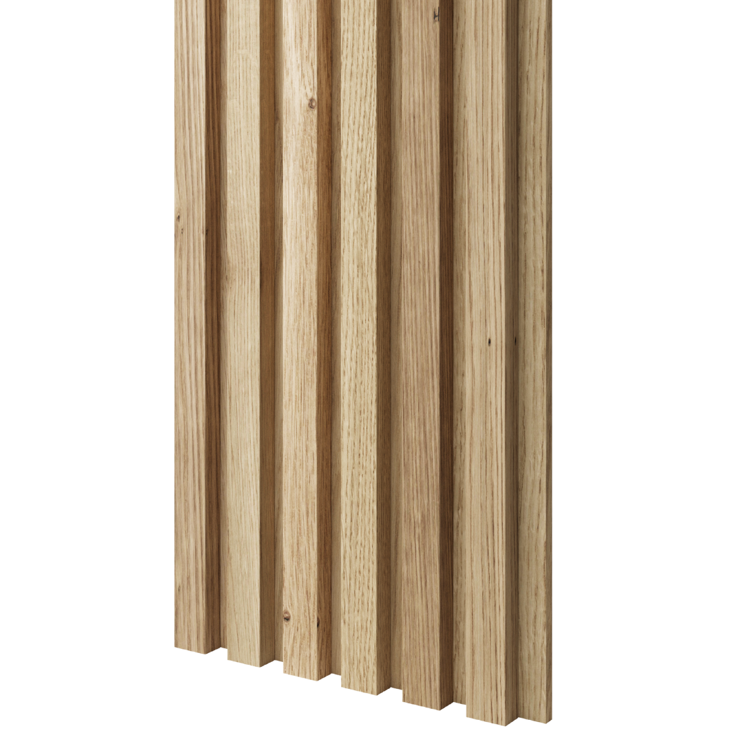 SCHLANKE-LAMELLEN AUF FURNIERTER MDF-PLATTE – EICHENFURNIER LAMELLEN3D