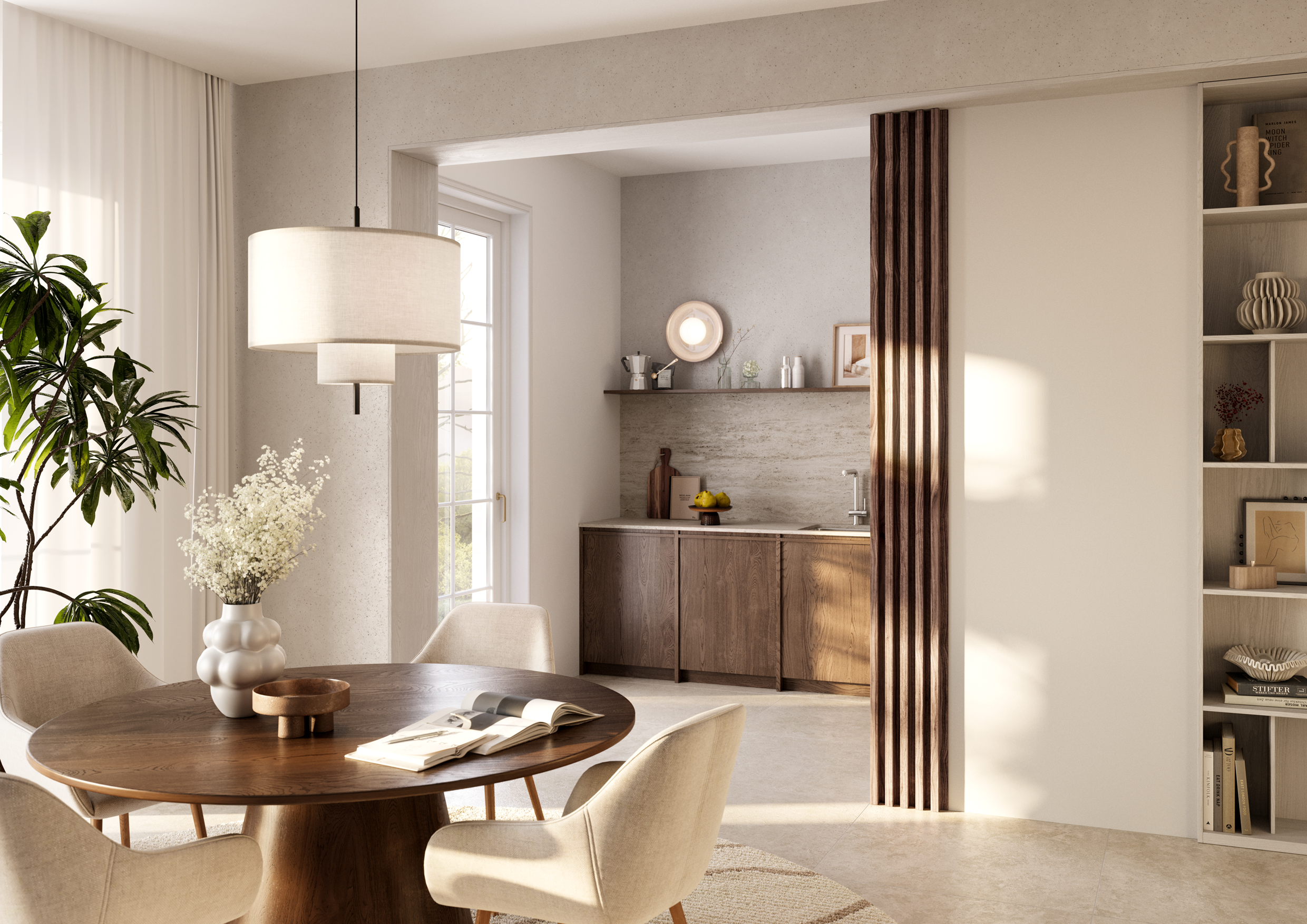 LAMELLEN AUF FURNIERTER MDF-PLATTE - AMERIKANISCHES NUSSBAUM-FURNIER LAMELLEN3D