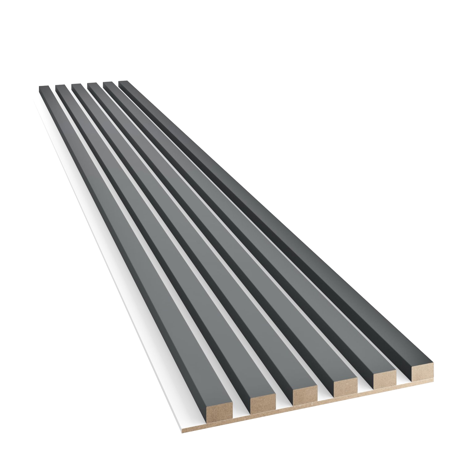 SCHLANKE LAMELLEN AUF MDF-PLATTE - GRAPHIT LAMELLEN3D