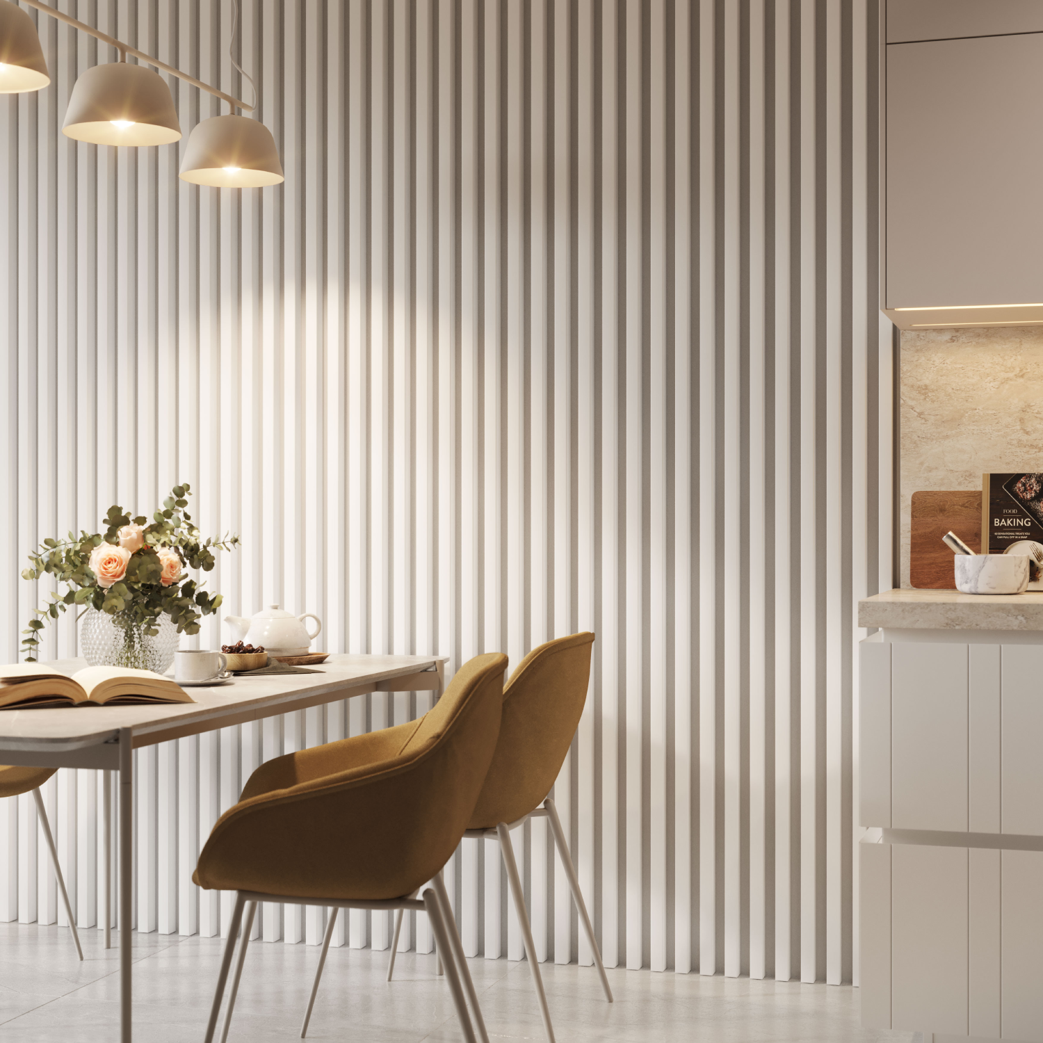 LAMELLEN3D WANDLAMELLEN - WEISS MATT