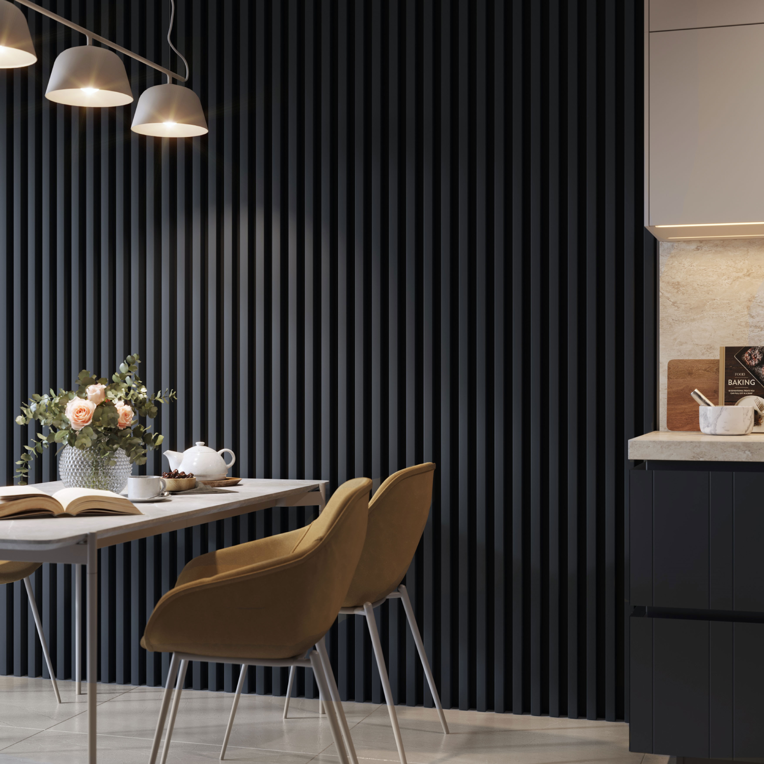 LAMELLEN3D WANDLAMELLEN - DUNKELMARINEBLAU