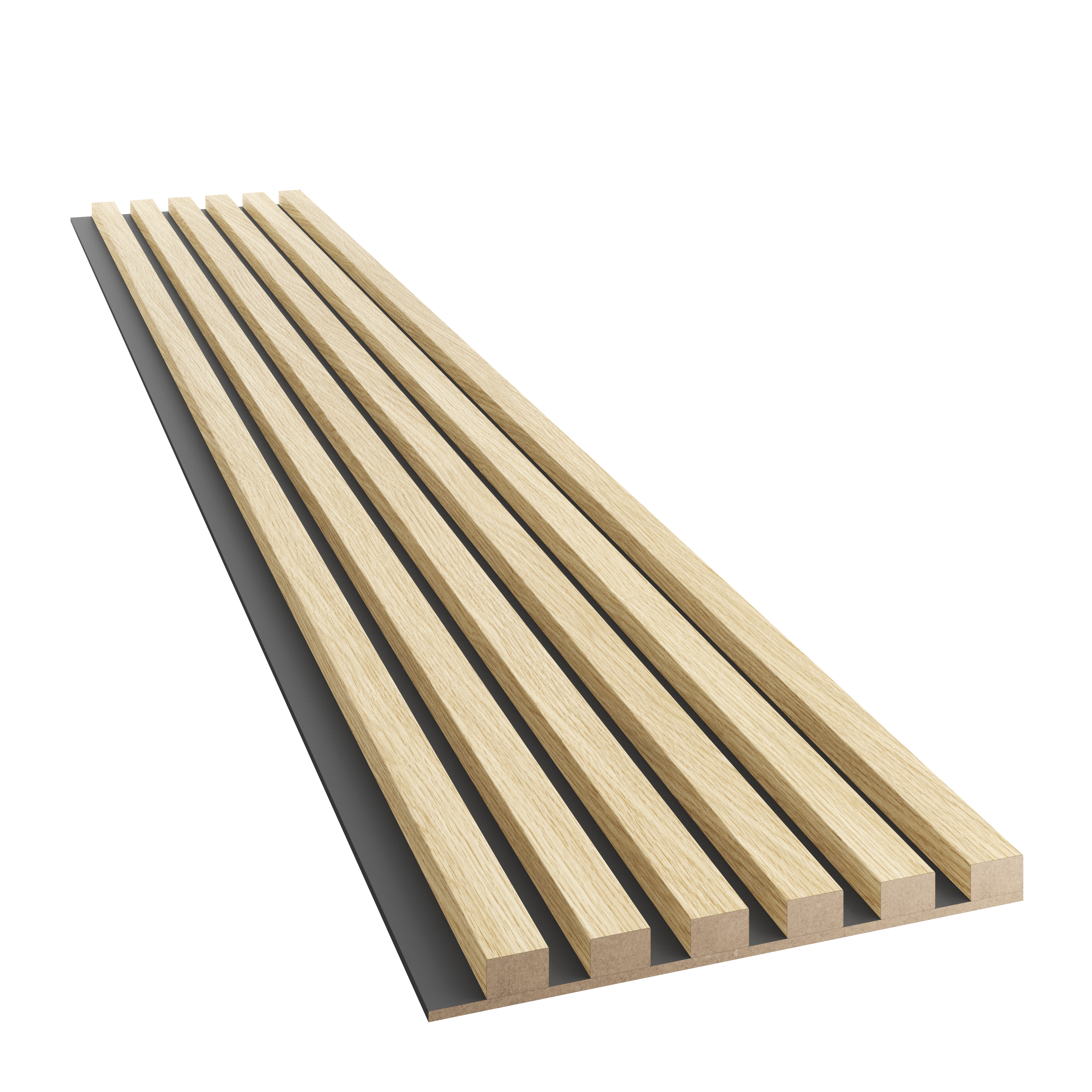 SCHMALE STREIFEN AUF MDF-PLATTE - EUROPÄISCHE EICHE CPL LAMELLEN3D