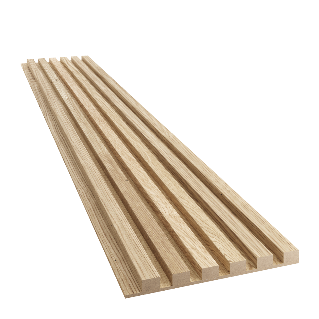 SCHLANKE-LAMELLEN AUF FURNIERTER MDF-PLATTE – EICHENFURNIER LAMELLEN3D