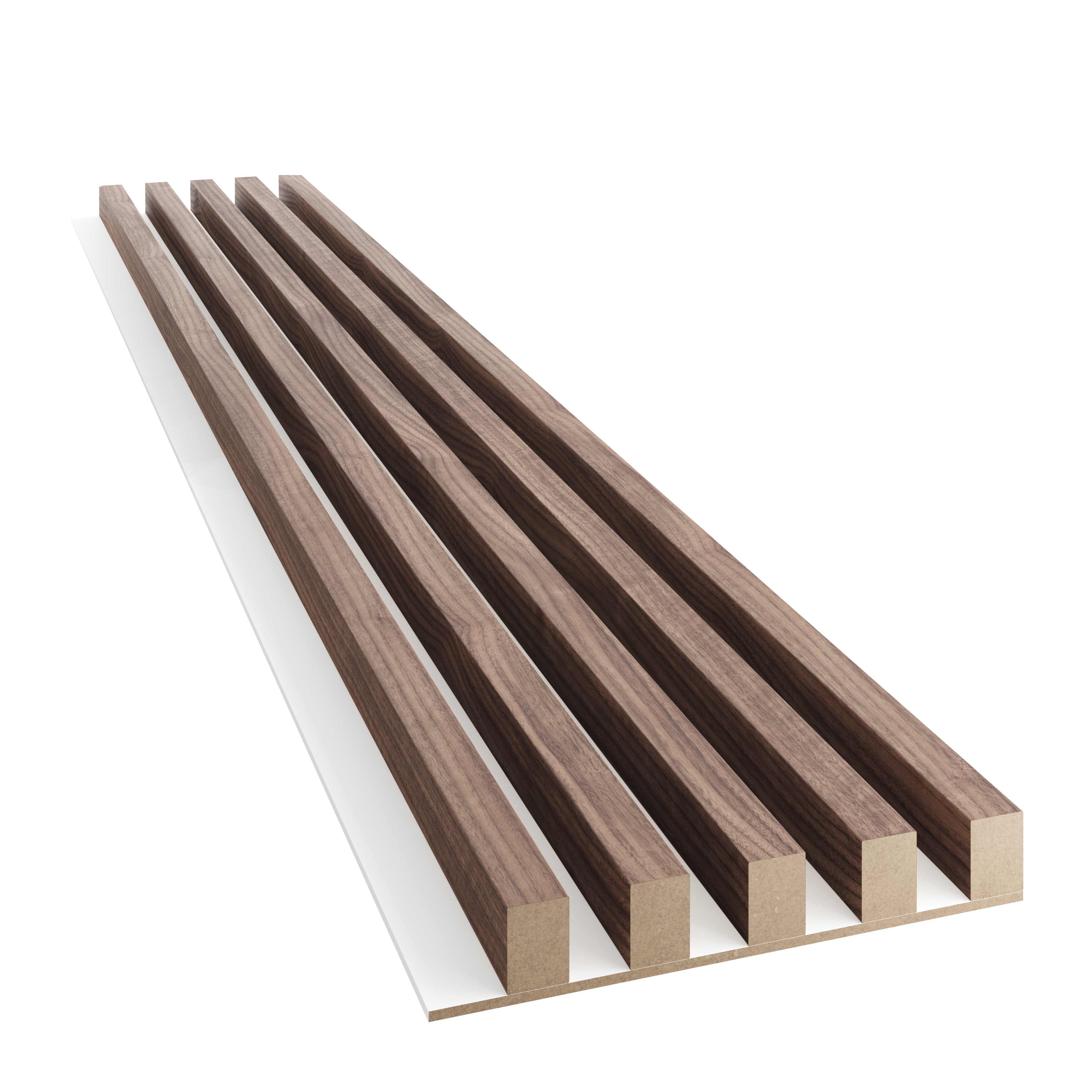 LAMELLEN AUF MDF-PLATTE - AMERIKANISCHES NUSSBAUMFURNIER LAMELLEN3D
