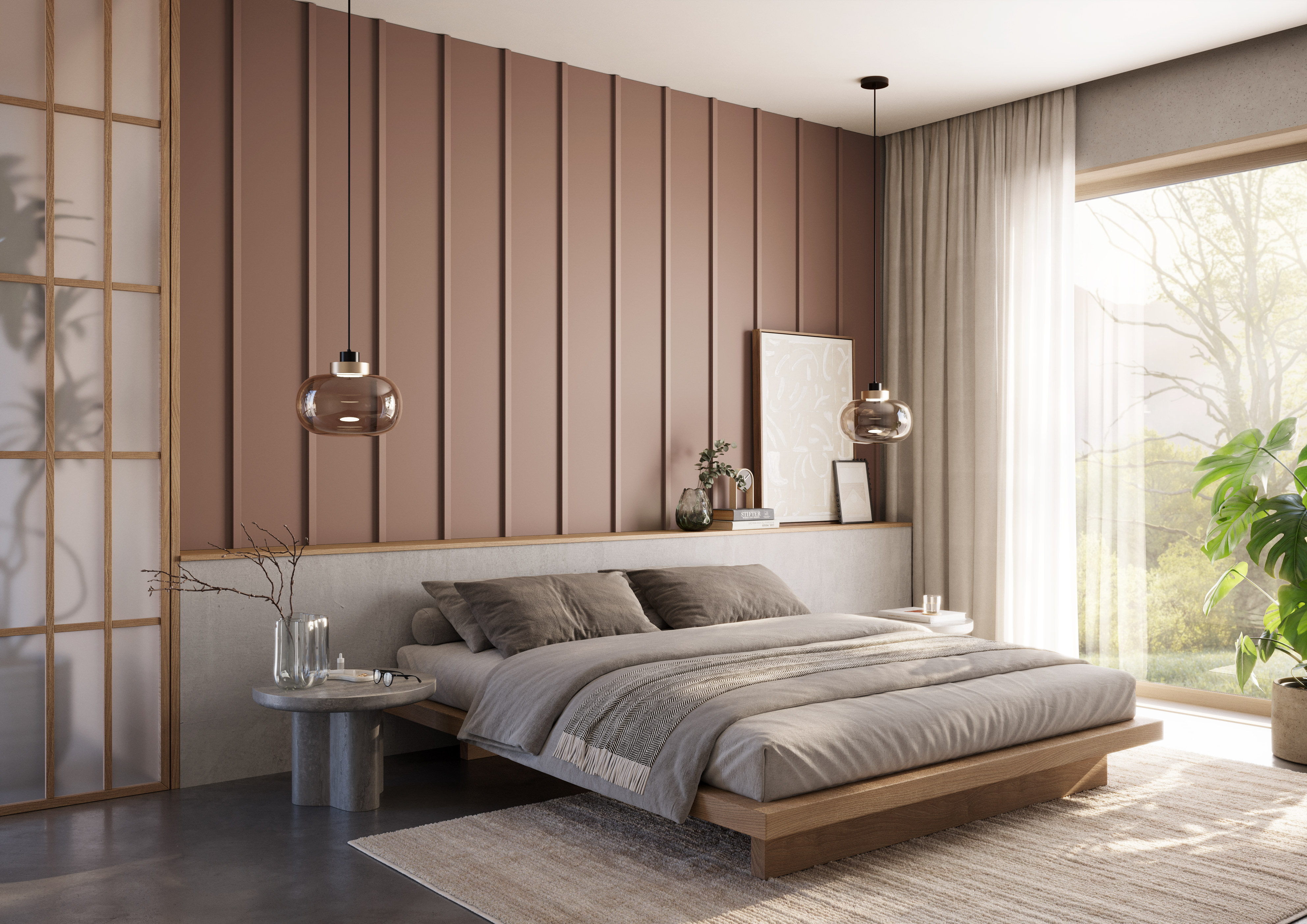 Japandi-Paneel - Mocha Mousse LAMELLEN3D