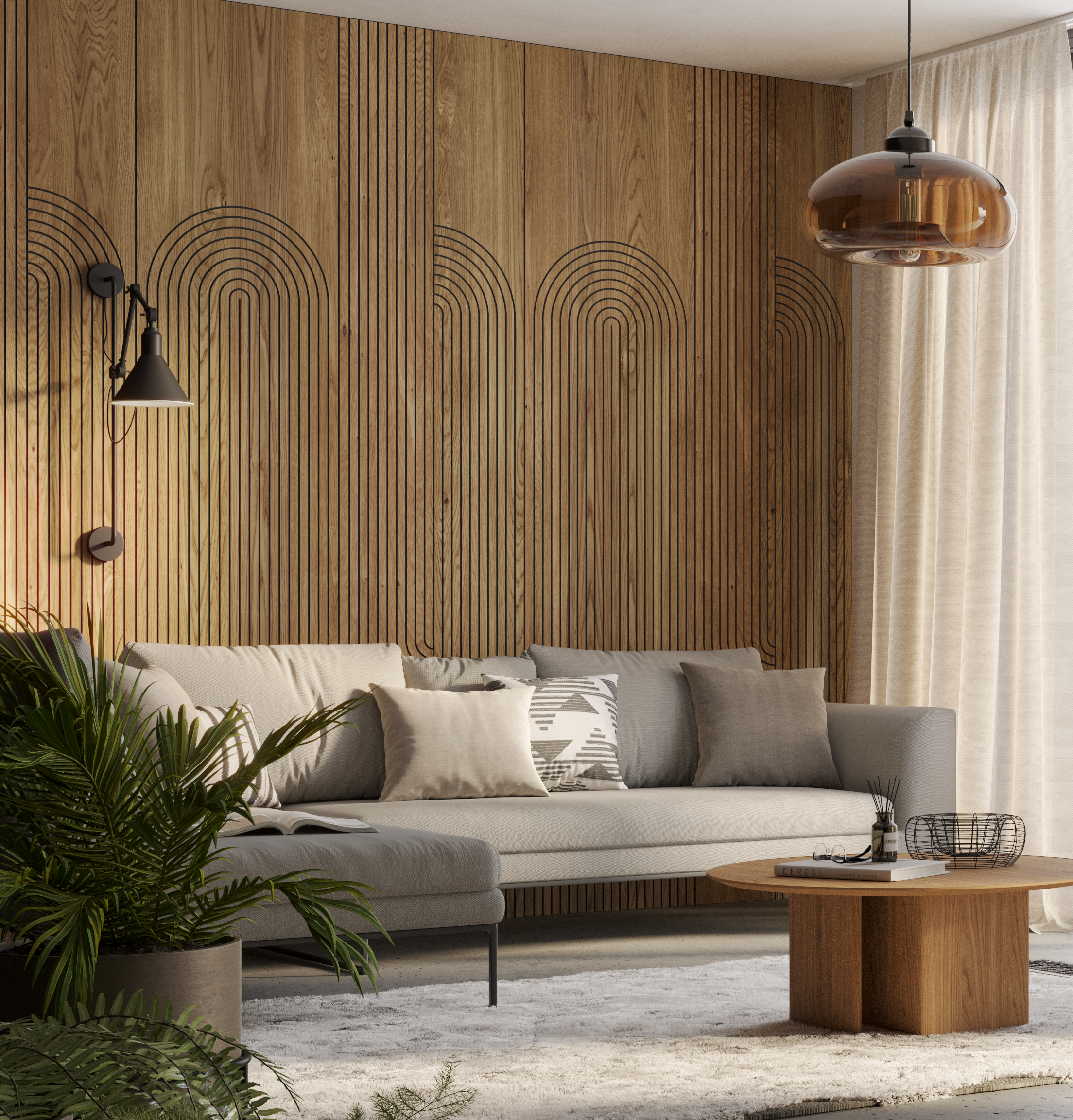 GEFRÄSTES PANEEL - KYOTO - LAMELLEN3D