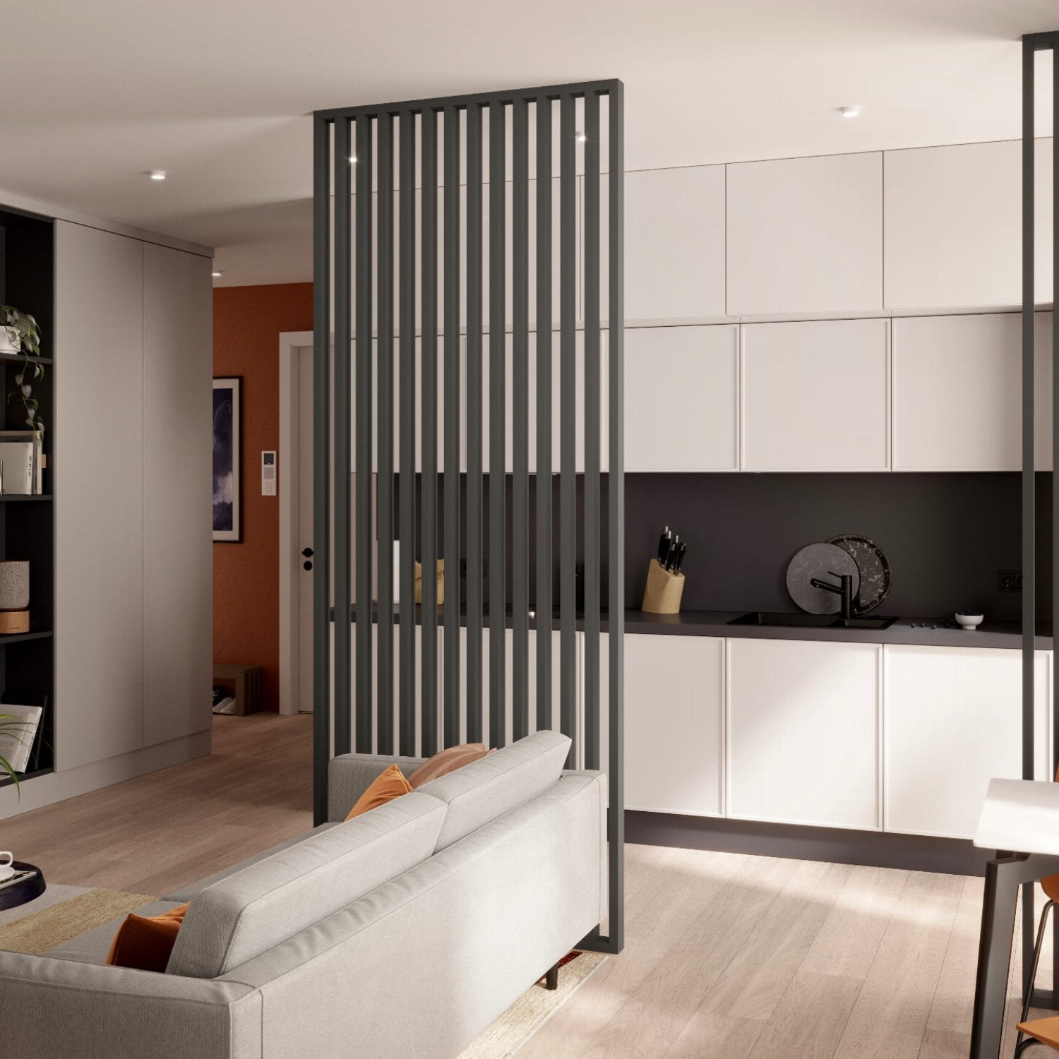 LAMELLENWAND - FERTIGSET - GRAPHIT - LAMELLEN3D