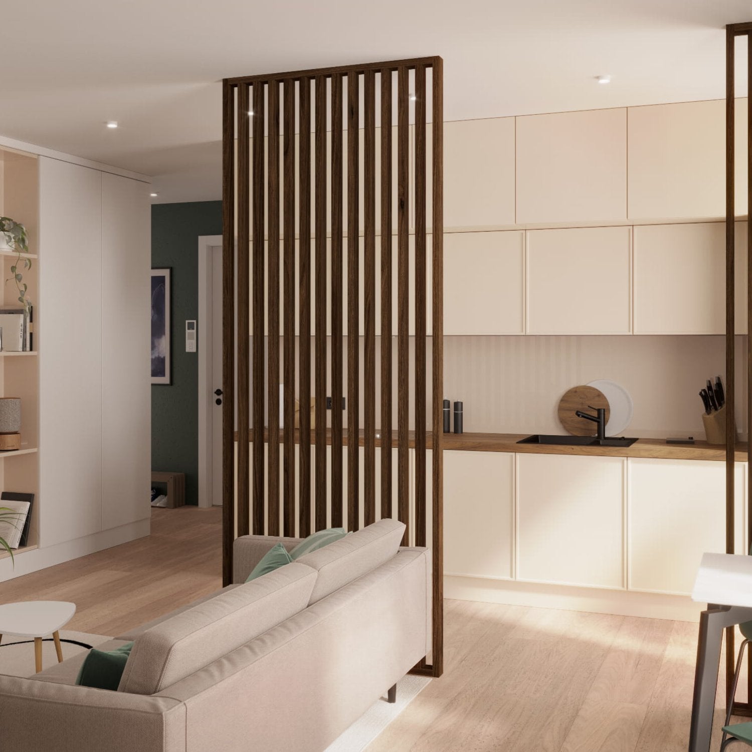 LAMELLENWAND - FERTIGSET - CLASSIC WALNUSS - LAMELLEN3D