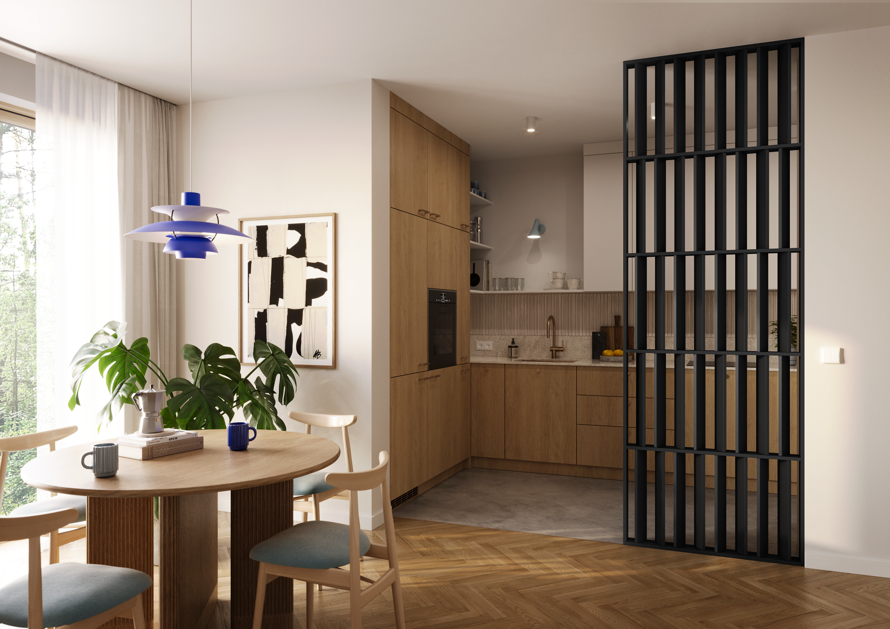 WAND JAPANDI - SCHWARZ MATT - LAMELE3D