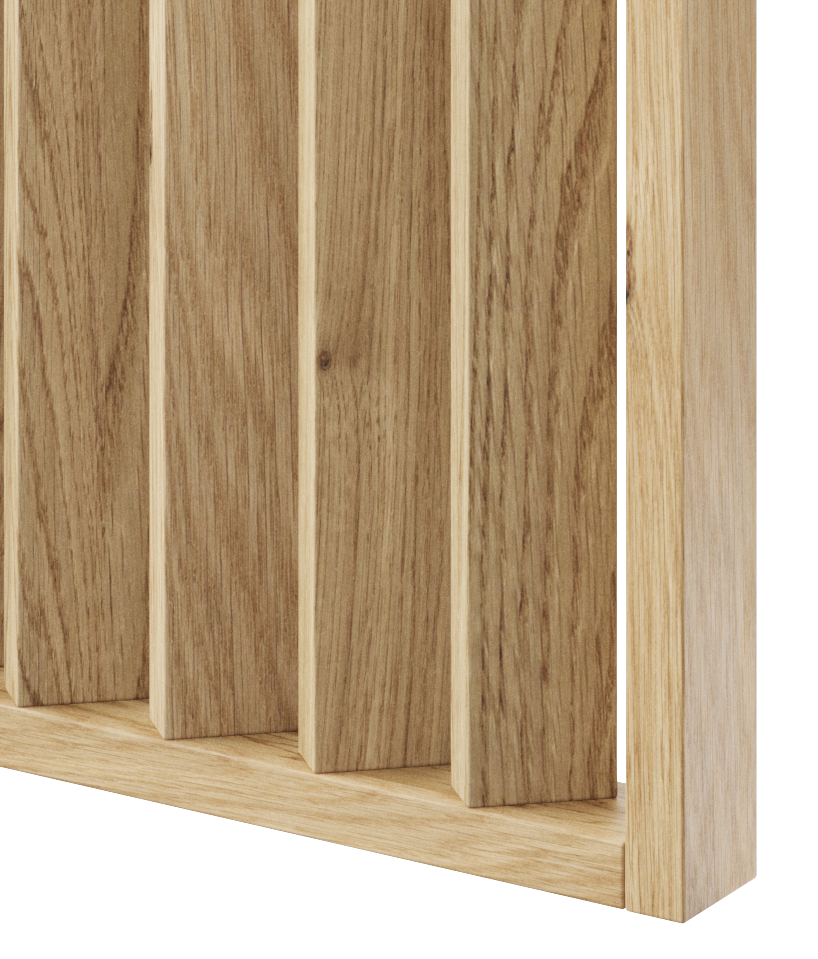 LAMELLENWAND - FERTIGSET - EICHENFURNIER - LAMELLEN3D