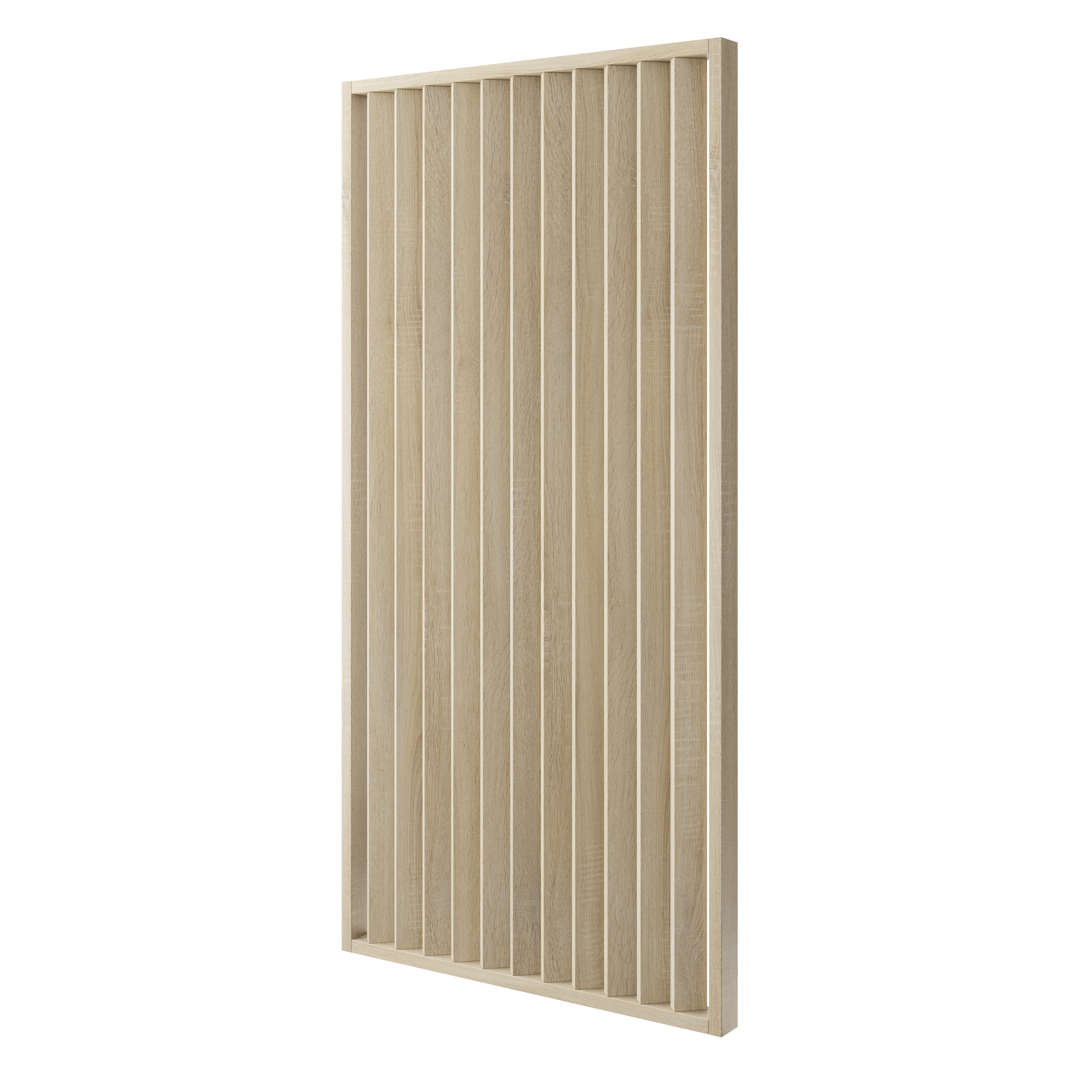 LAMELLENWAND - FERTIGSET - SONOMA-EICHE – DREHSTUHL MIT MECHANISMUS - LAMELLEN3D