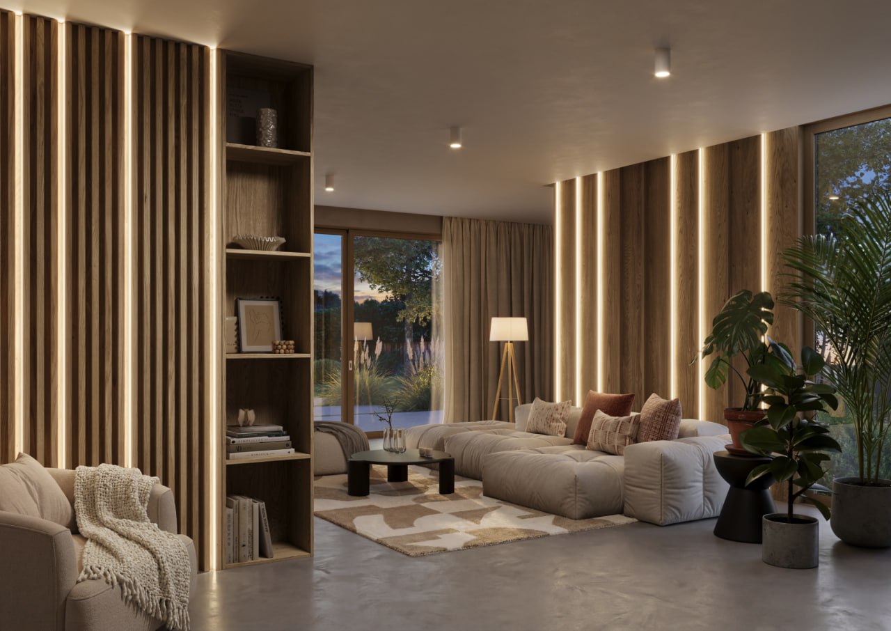 LAMELLEN LED AUF FURNIERTER MDF-PLATTE – EICHENFURNIER LAMELLEN3D