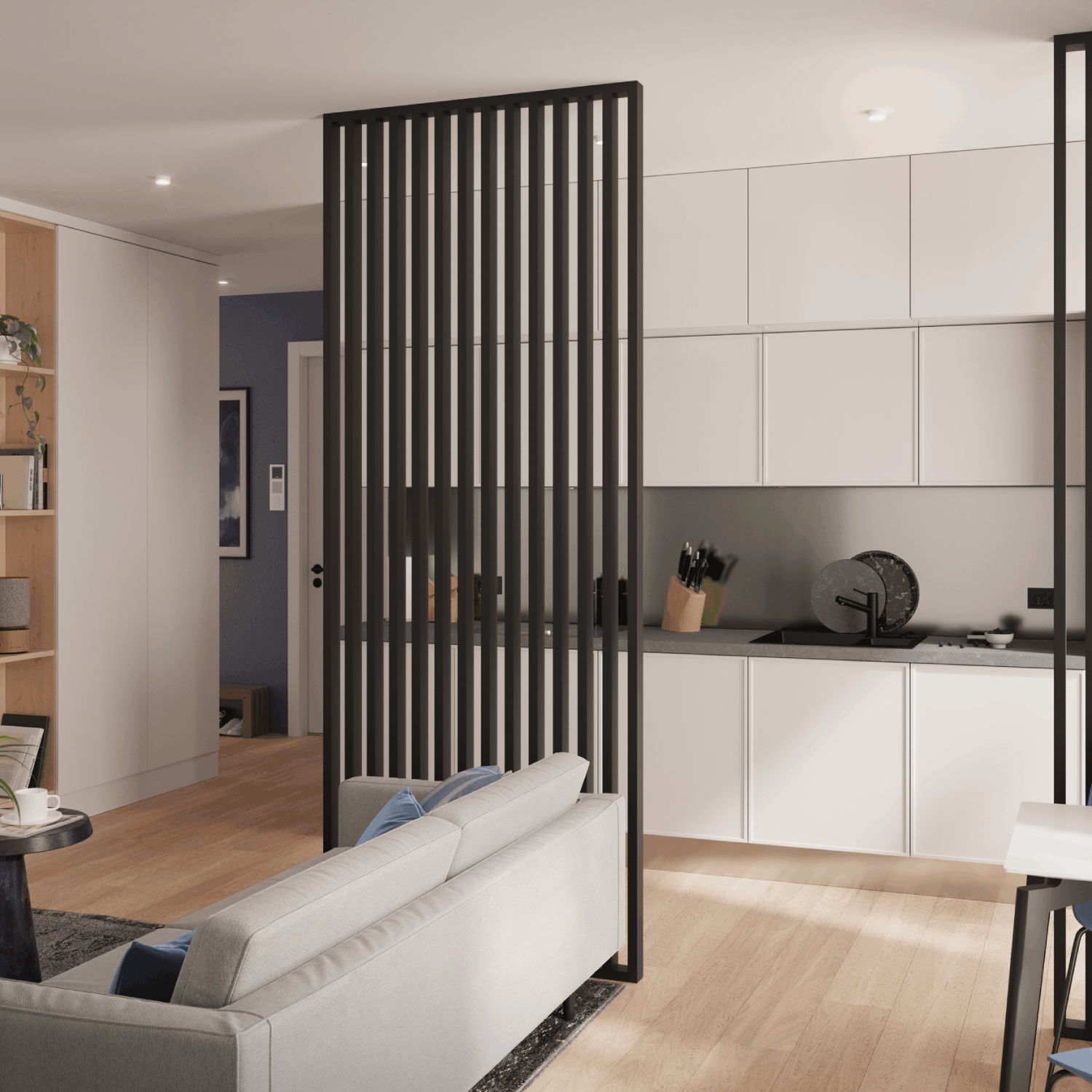 LAMELLENWAND - FERTIGSET - SCHWARZ MATT - LAMELLEN3D