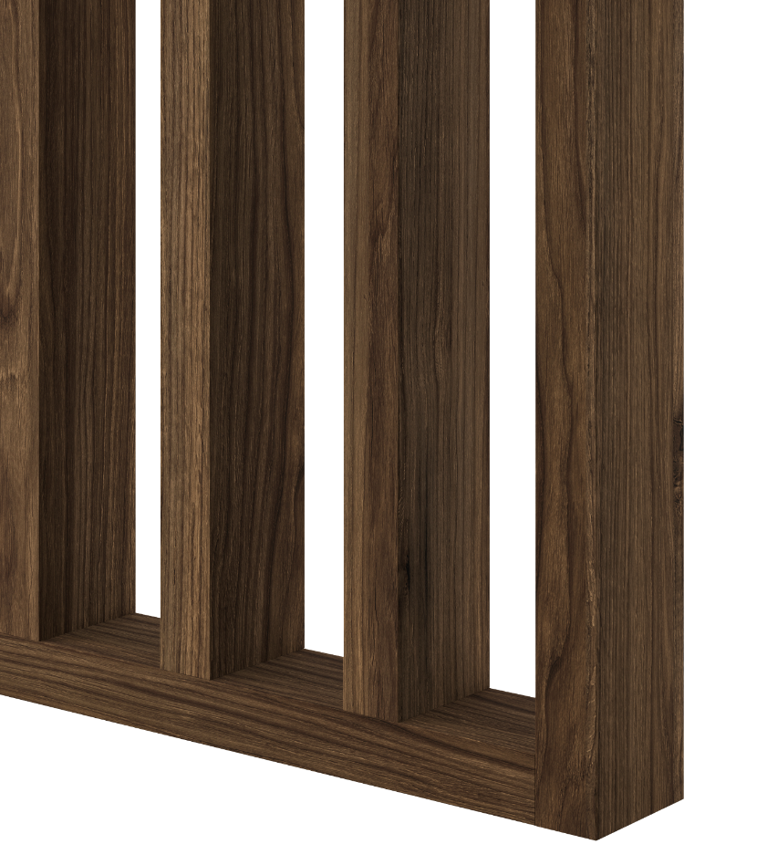 LAMELLENWAND - FERTIGSET - CLASSIC WALNUSS - LAMELLEN3D