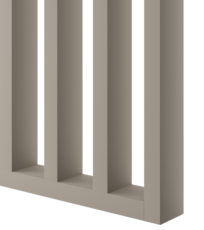 TRENNWÄNDE MIT BODENPLATTE - FERTIGSET - SANDBEIGE LAMELLEN3D