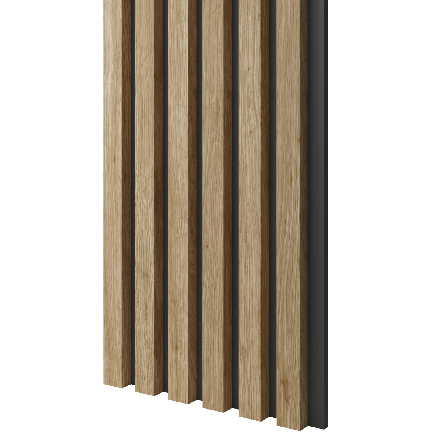 SCHLANKE LAMELLEN AUF MDF-PLATTE - EICHE NATUR