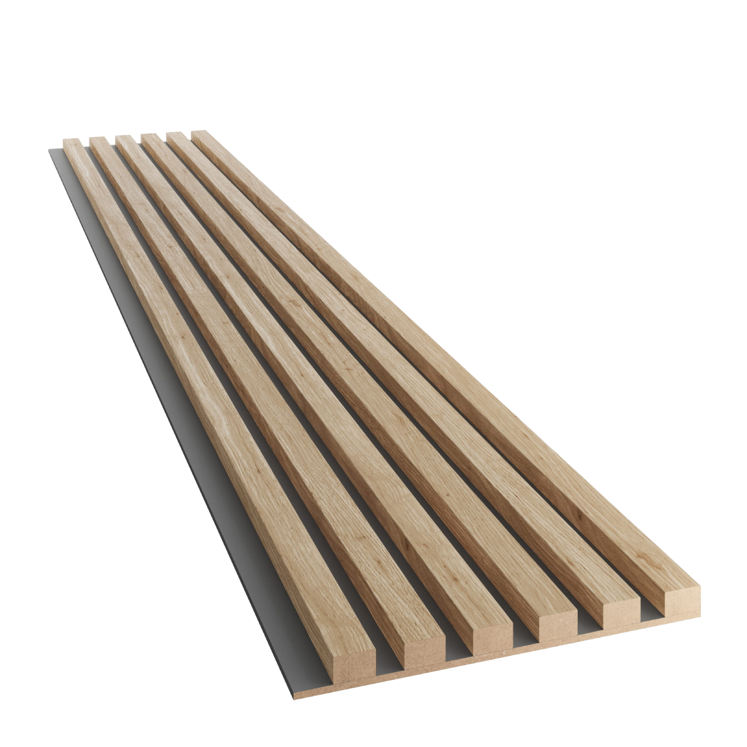SCHLANKE LAMELLEN AUF MDF-PLATTE - EICHE NATUR