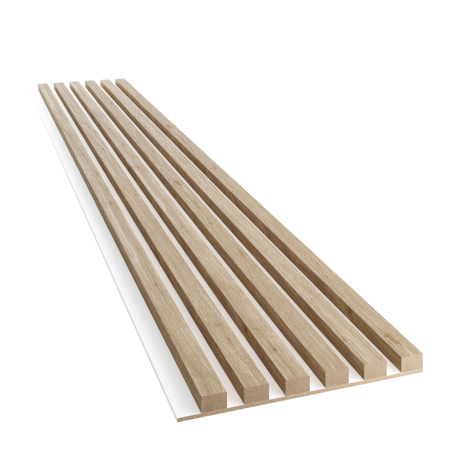 SCHLANKE LAMELLEN AUF MDF-PLATTE - EICHE NATUR