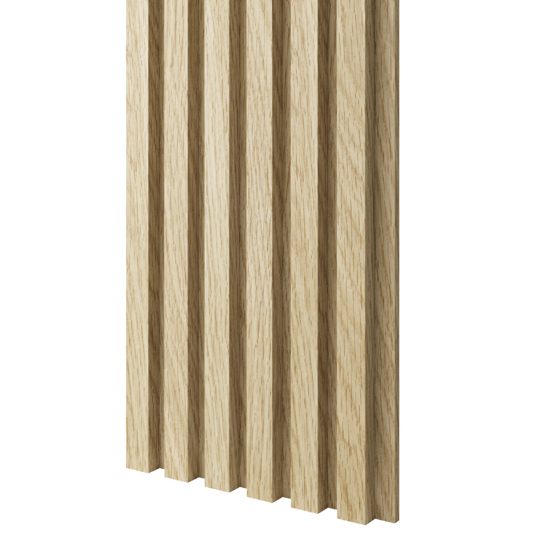 SCHLANKE-LAMELLEN AUF FURNIERTER MDF-PLATTE – EUROPÄISCHE EICHE CPL LAMELLEN3D