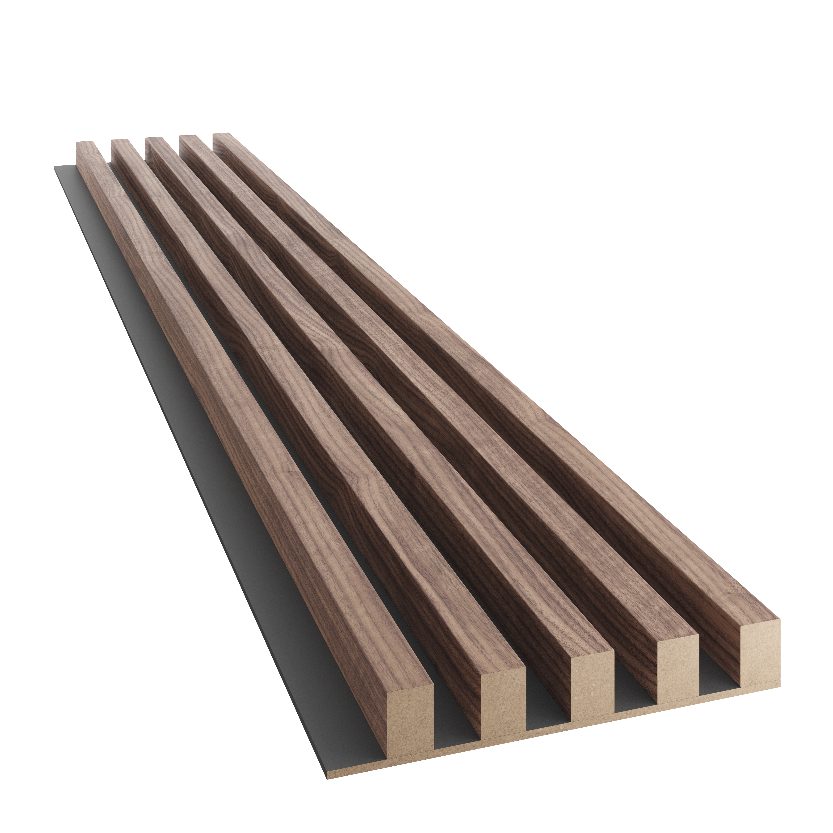 LAMELLEN AUF MDF-PLATTE - AMERIKANISCHES NUSSBAUMFURNIER LAMELLEN3D