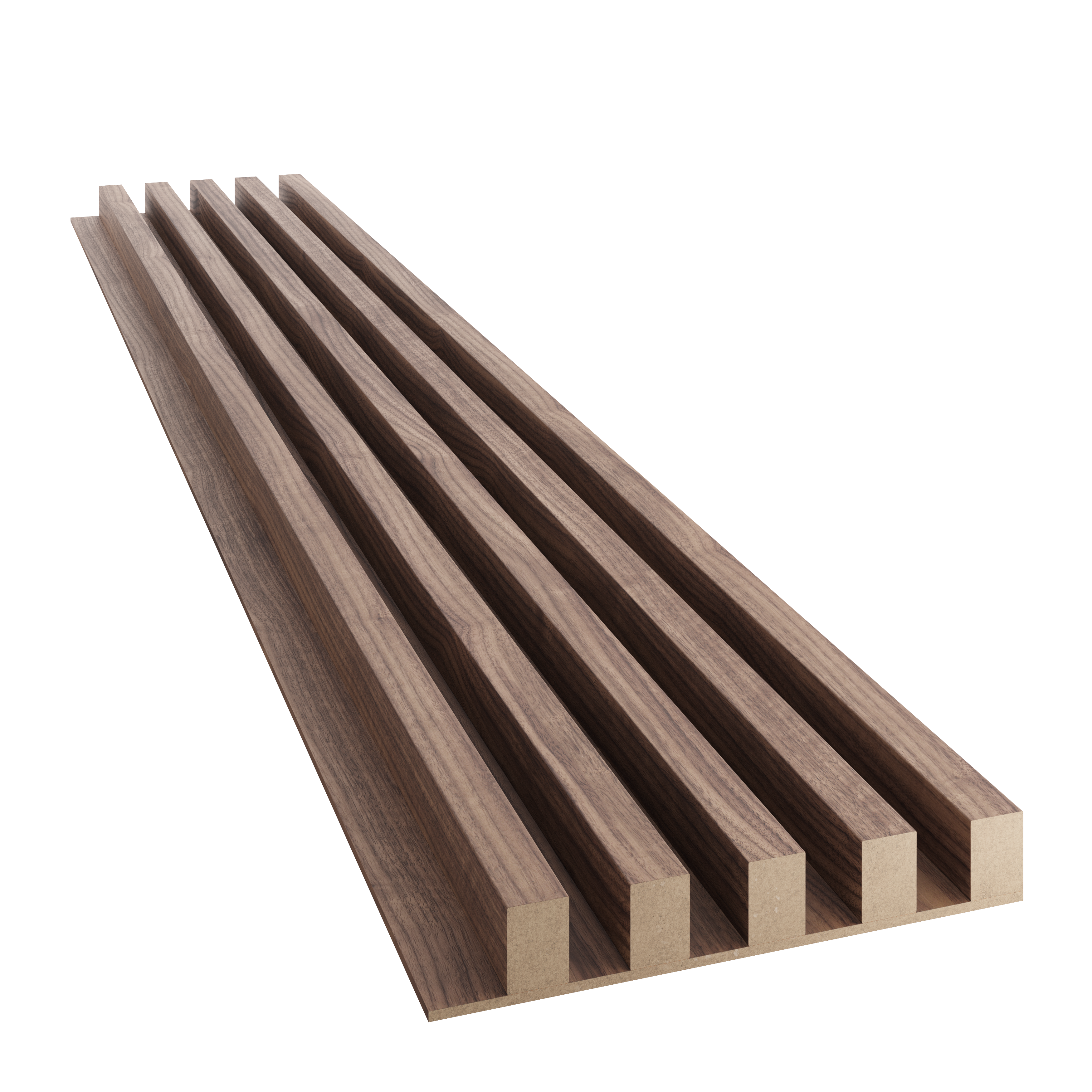 LAMELLEN AUF FURNIERTER MDF-PLATTE - AMERIKANISCHES NUSSBAUM-FURNIER LAMELLEN3D