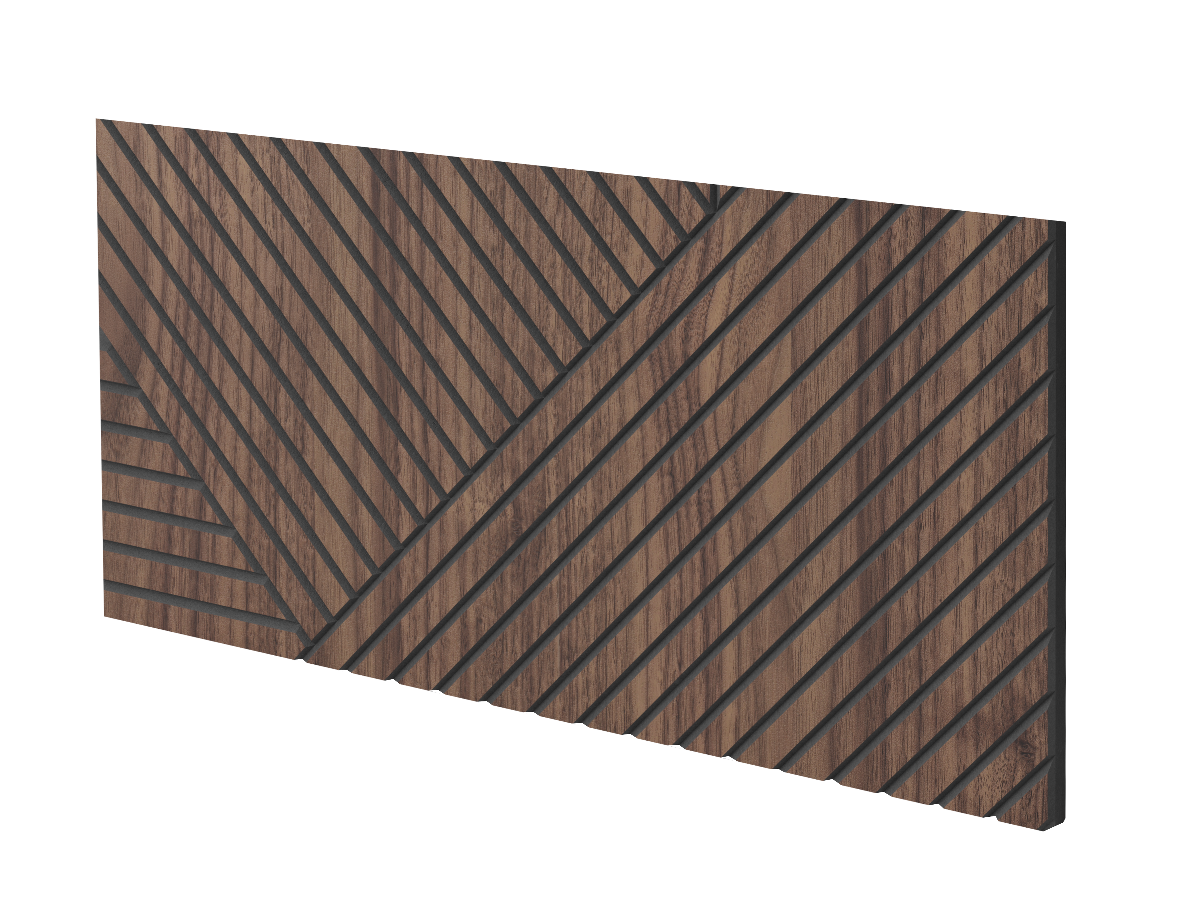GEFRÄSTES PANEEL - SEVILLA - AMERIKANISCHES NUSSBAUMFURNIER - LAMELLEN3D