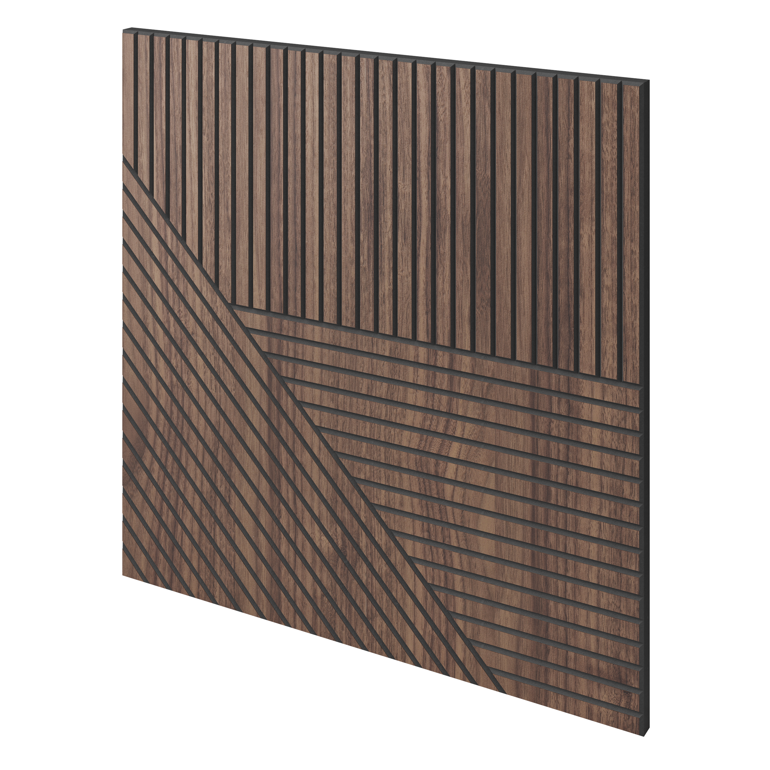 GEFRÄSTES PANEEL - TOLEDO - AMERIKANISCHES NUSSBAUMFURNIER - LAMELLEN3D
