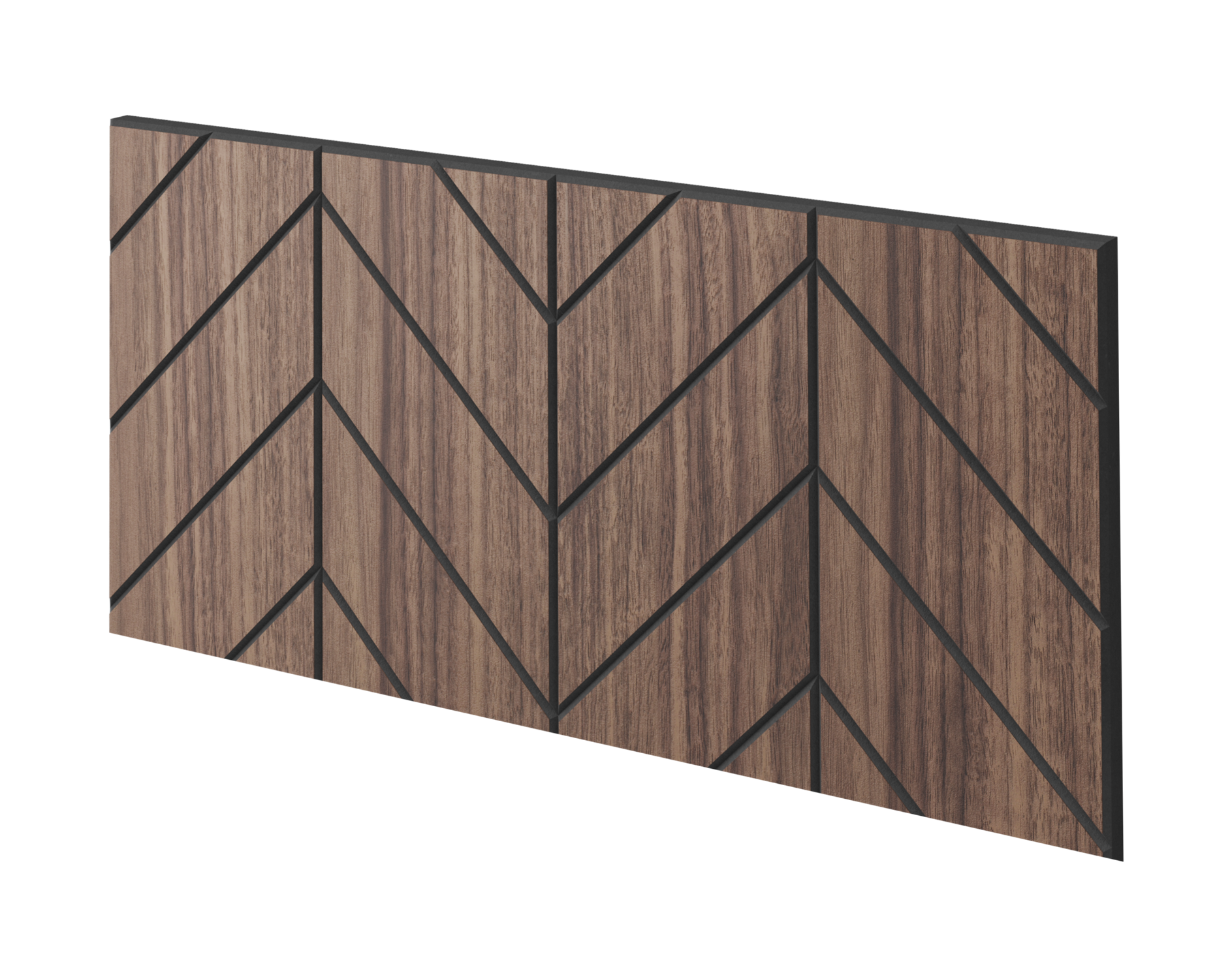 GEFRÄSTES PANEEL - VERSANNE - AMERIKANISCHES NUSSBAUMFURNIER - LAMELLEN3D