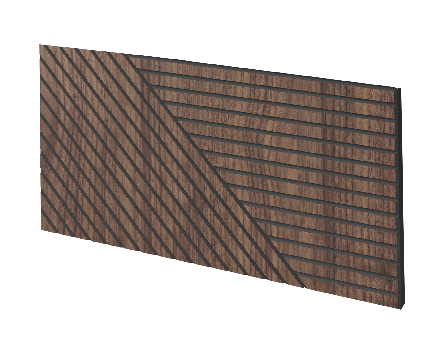 GEFRÄSTES PANEEL - SEGOVIA - AMERIKANISCHES NUSSBAUMFURNIER - LAMELLEN3D
