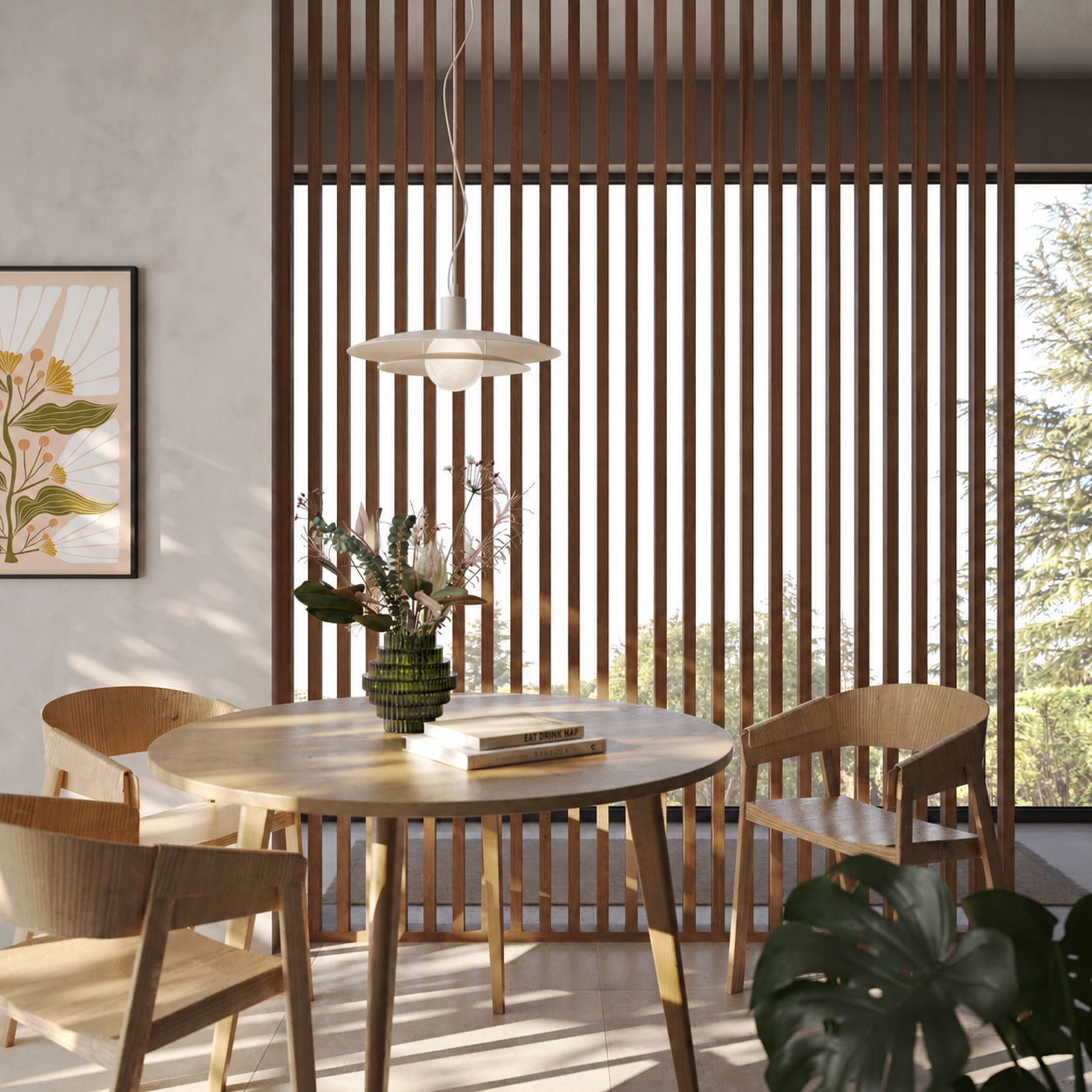 LAMELLEN3D - freistehend - Eiche Calessia Braun CPL