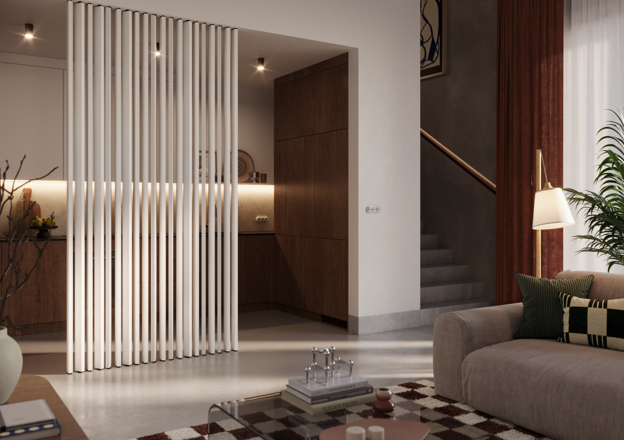 LAMELLEN3D – FREISTEHEND UND DREHBAR - WEISS MATT